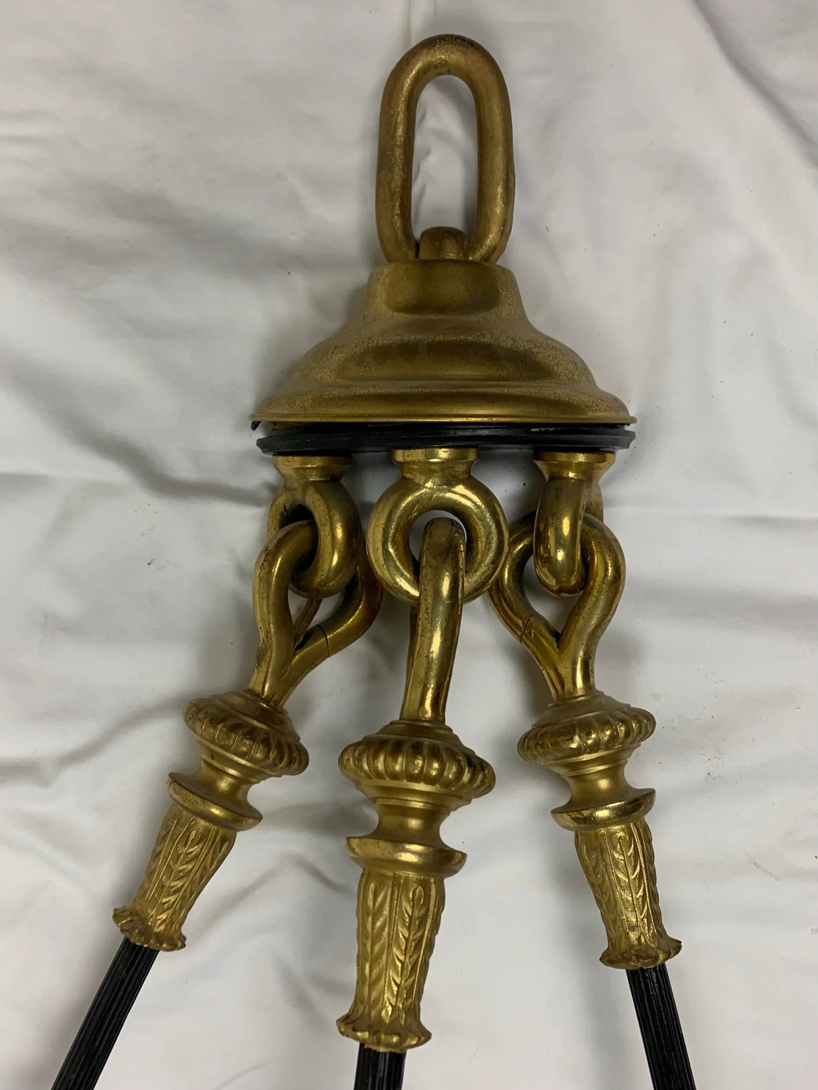 Early 20th Century Gilt Bronze Empire Style Half Pendant Chandelier - 2