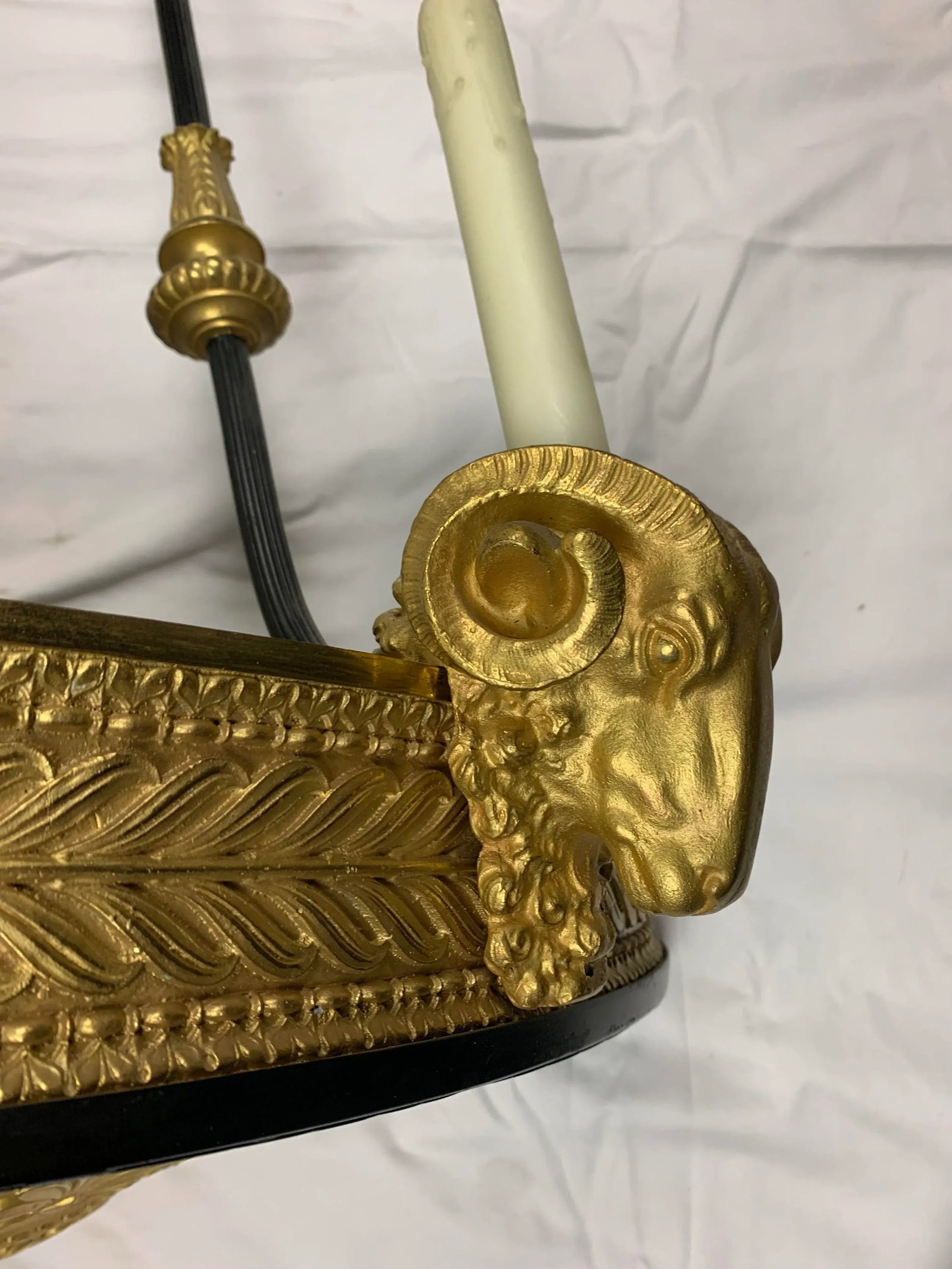 Early 20th Century Gilt Bronze Empire Style Half Pendant Chandelier - 7