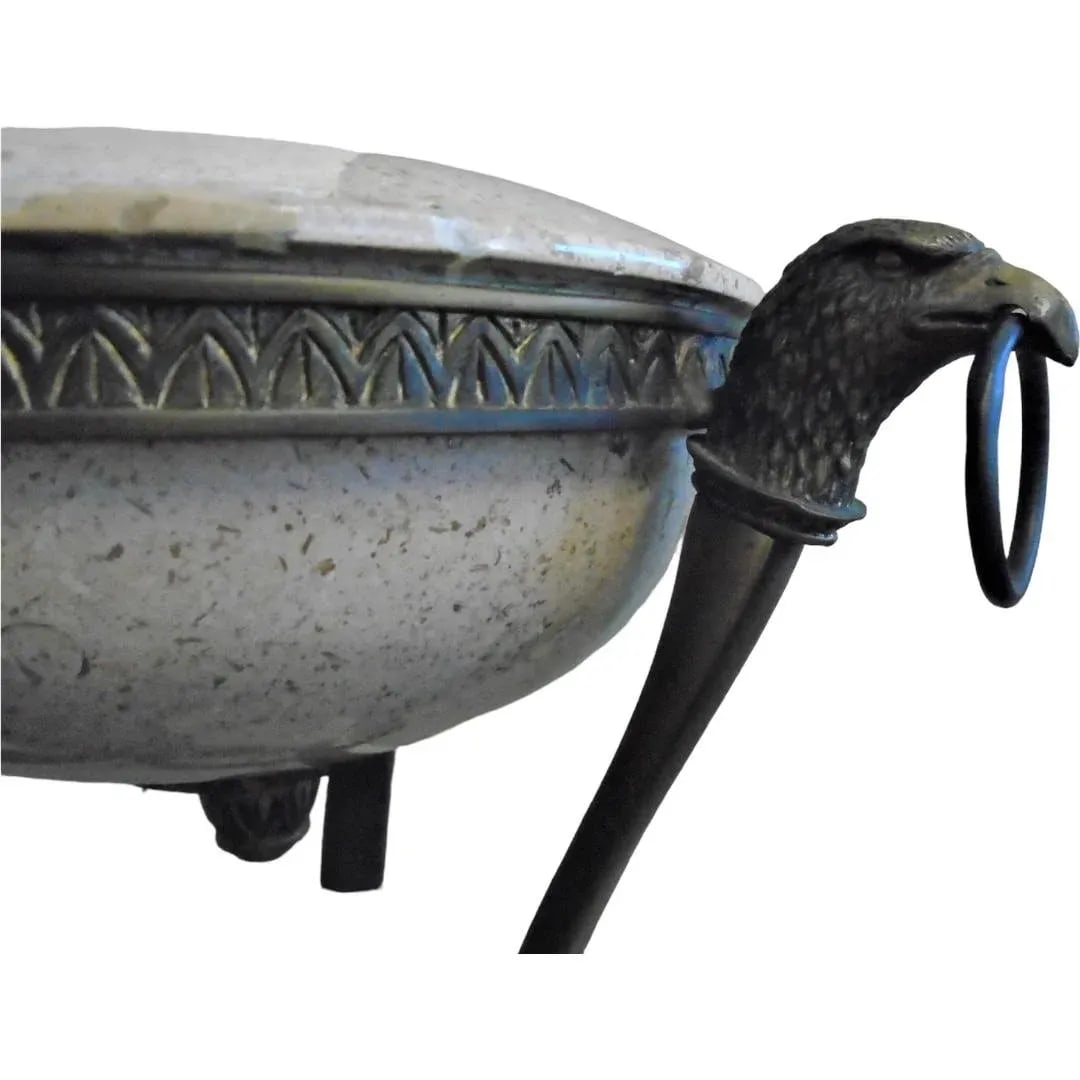 Vintage 1960's Bronze and Stone Oil Lamp - 3