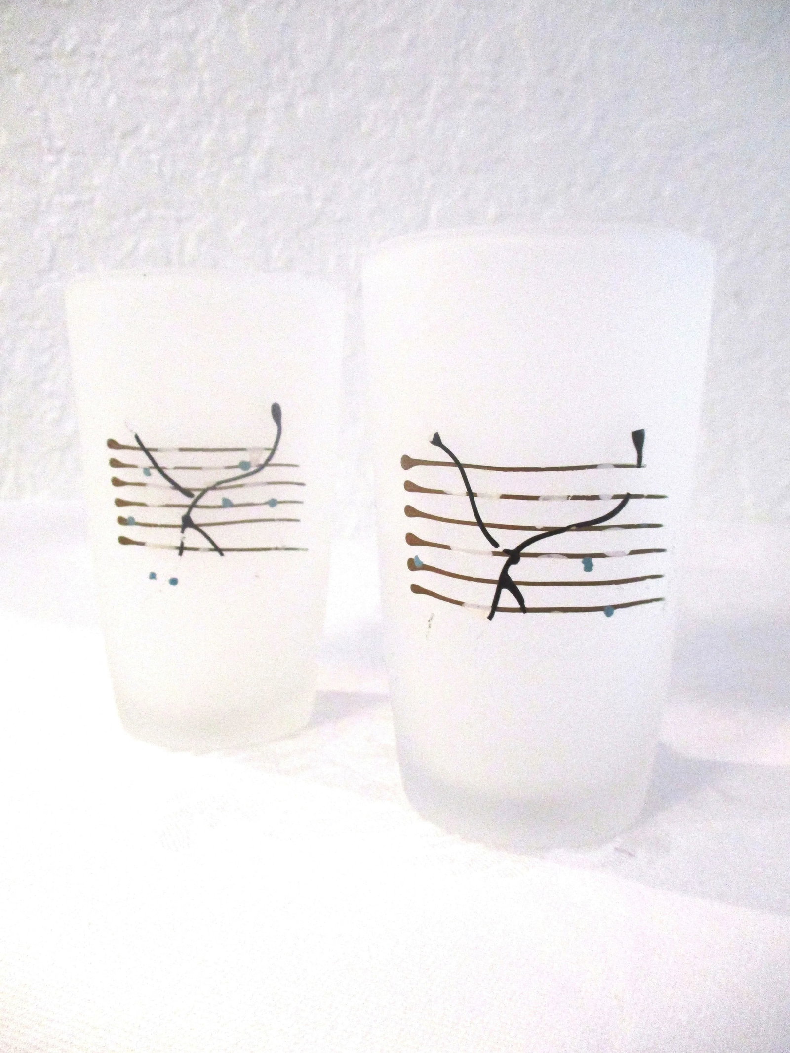 1950s Japanese Frosted Glass Juice Set - 7 Pieces - 8
