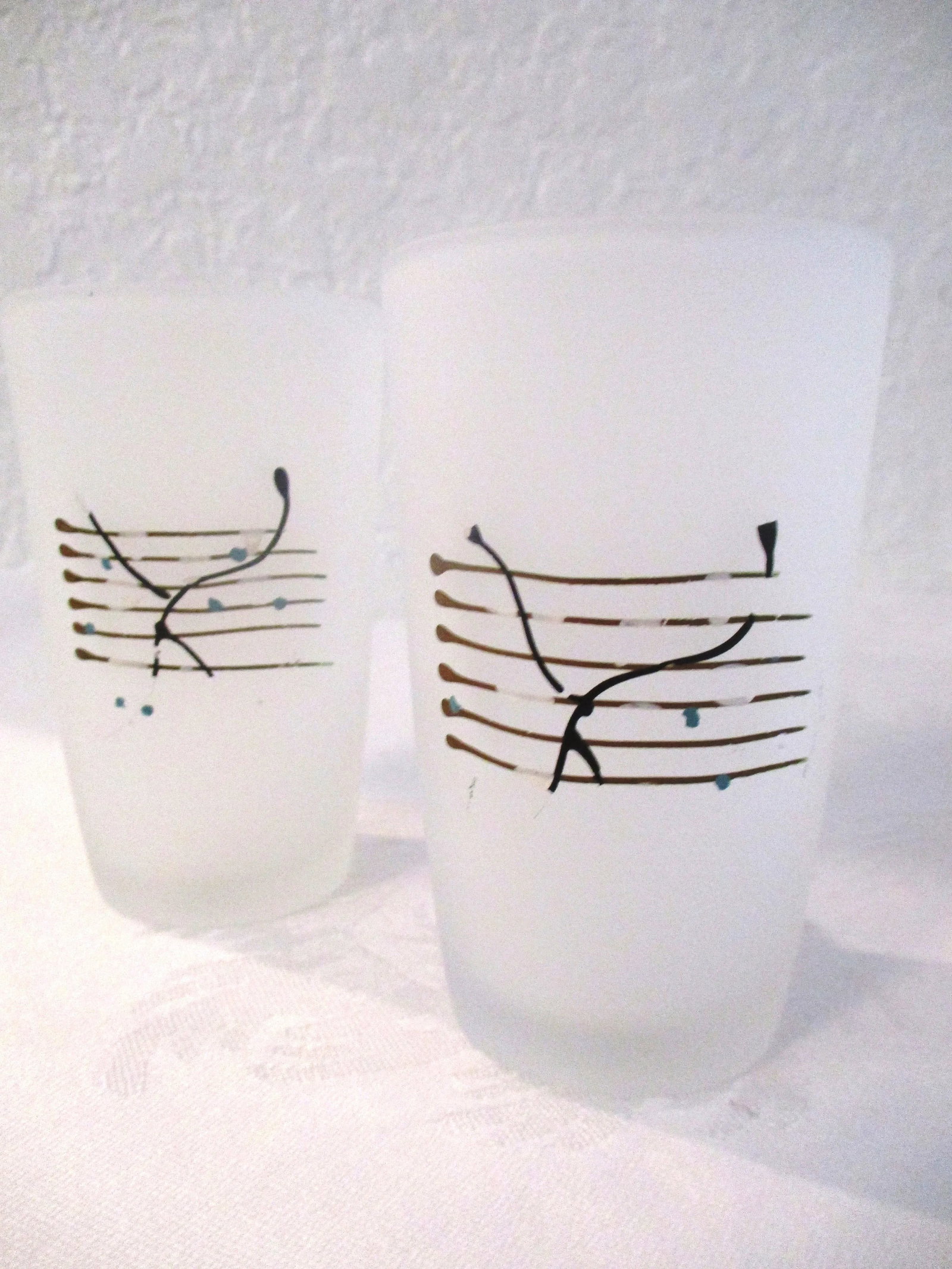 1950s Japanese Frosted Glass Juice Set - 7 Pieces - 9