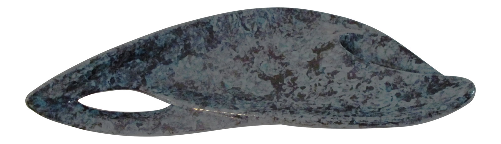 1950s Vintage Turquoise Green & Black Boomerang Bowl (1 of 5)