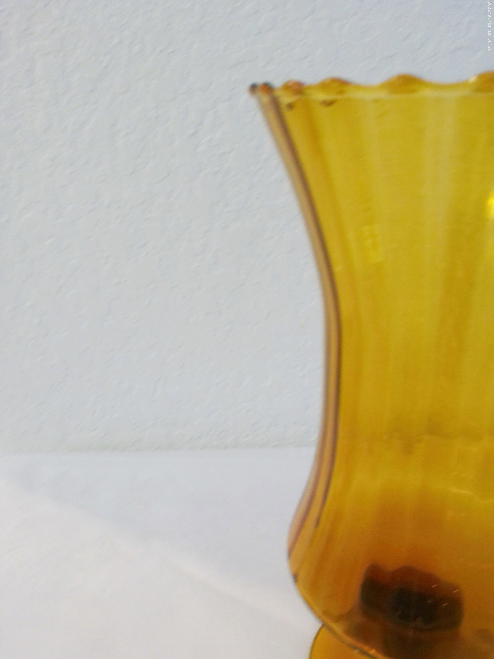 1970s Italian Empoli Optic Glass Amber Vase - 5