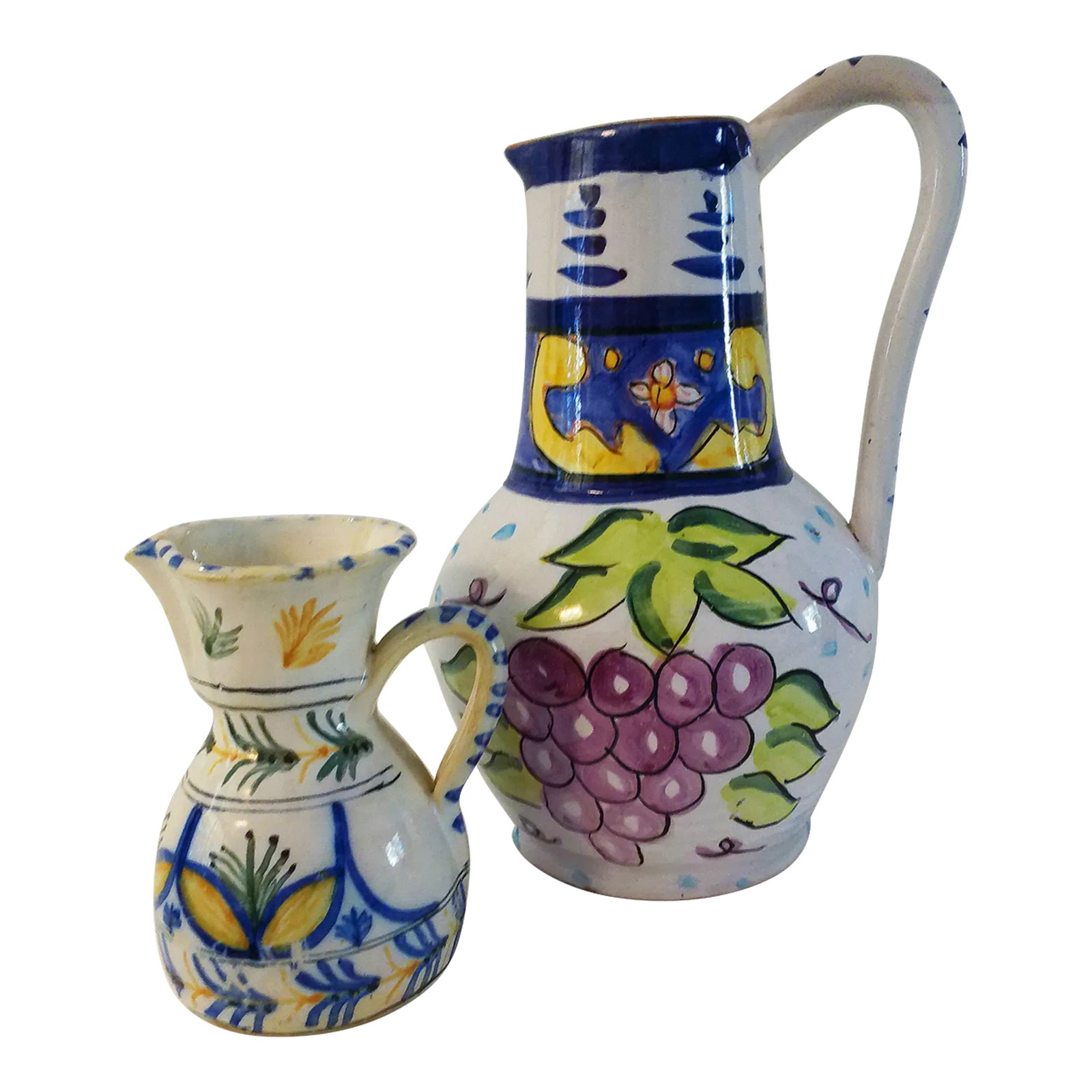 Vintage Mediterranean Pottery Pitchers, a Pair (1 of 8)