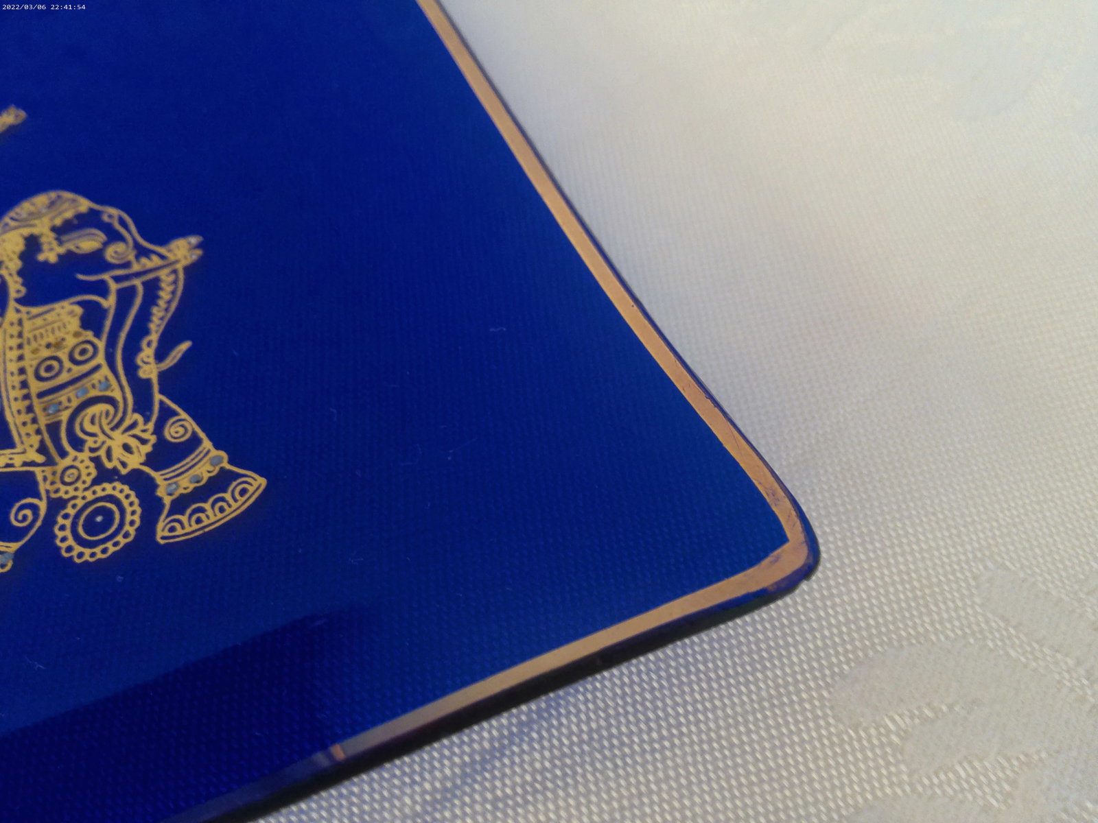Mid-Century Cobalt Blue & Gold Royal Appetizer Trays, Set of 7 - 4