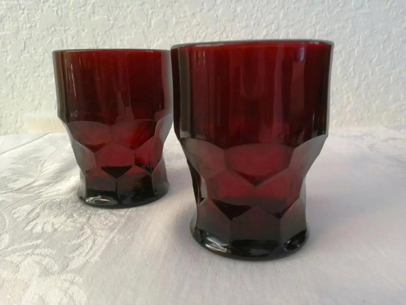 Mid-Century Viking Mosser Ruby Red Georgian Tumblers, Set of 6 - 2