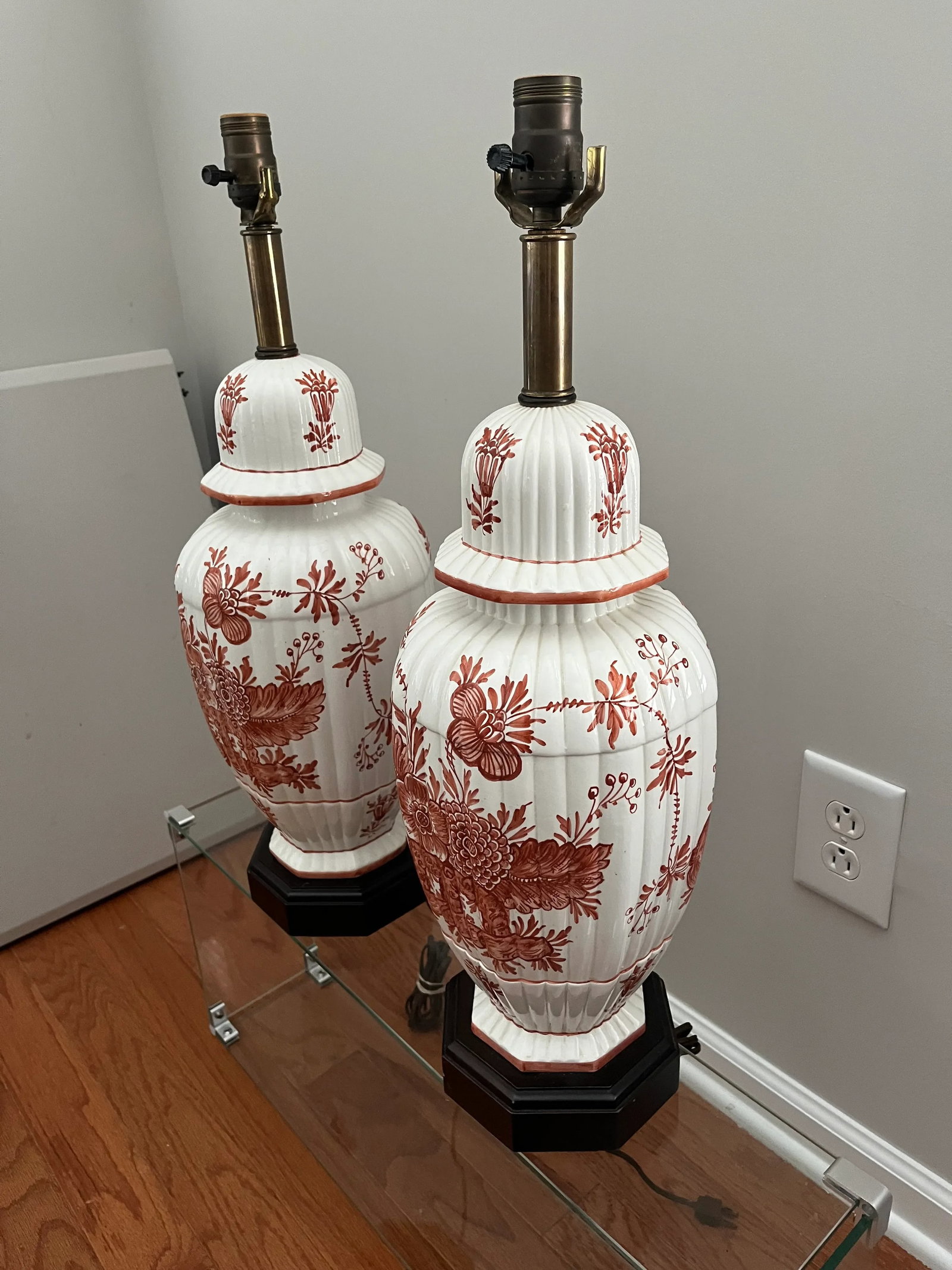 Pair of Vintage Frederick Cooper Ginger Jar Lamps 1970's - 2