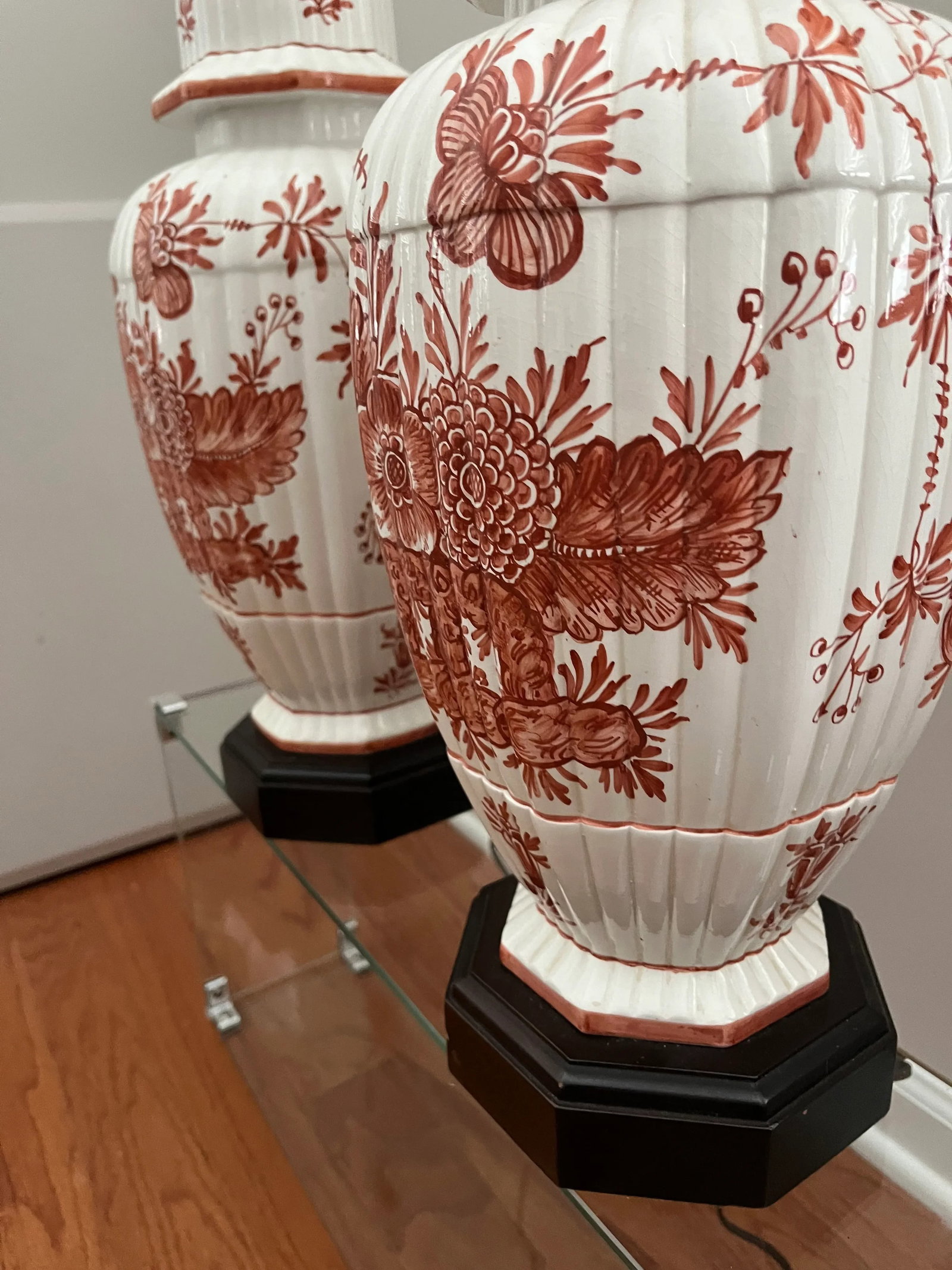 Pair of Vintage Frederick Cooper Ginger Jar Lamps 1970's - 4
