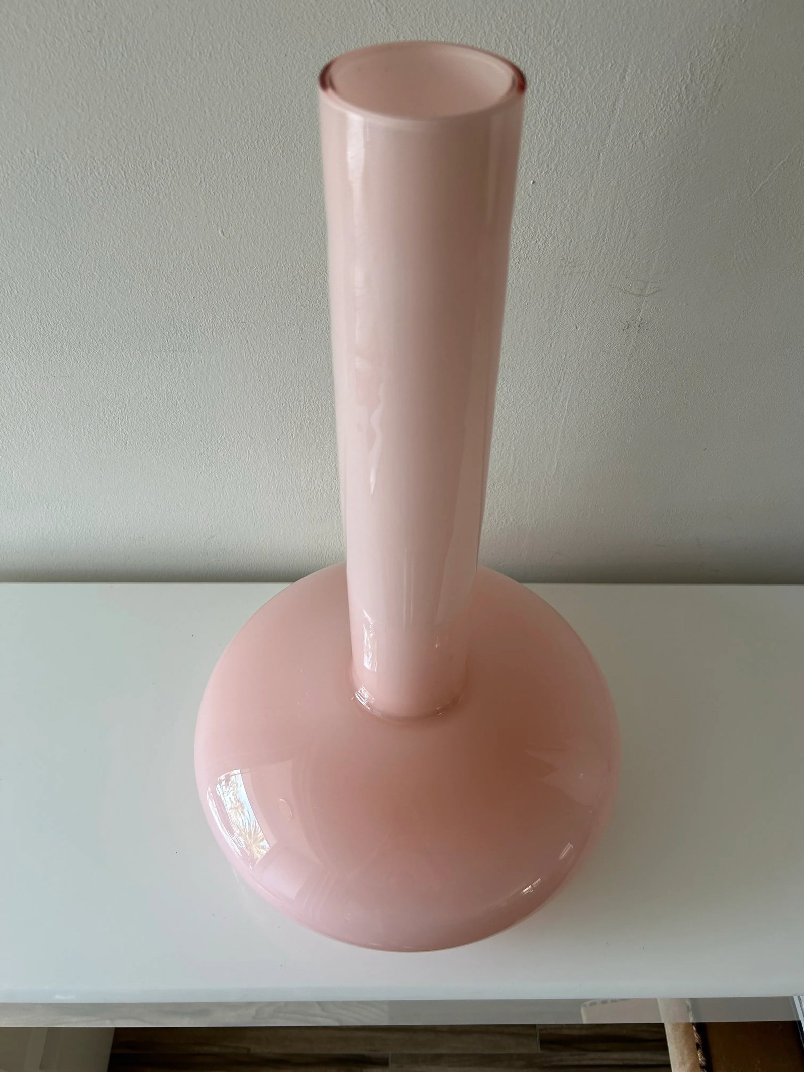 1980s Postmodern Pink Glass Bottle Vase-Laslo for Mikasa - 2
