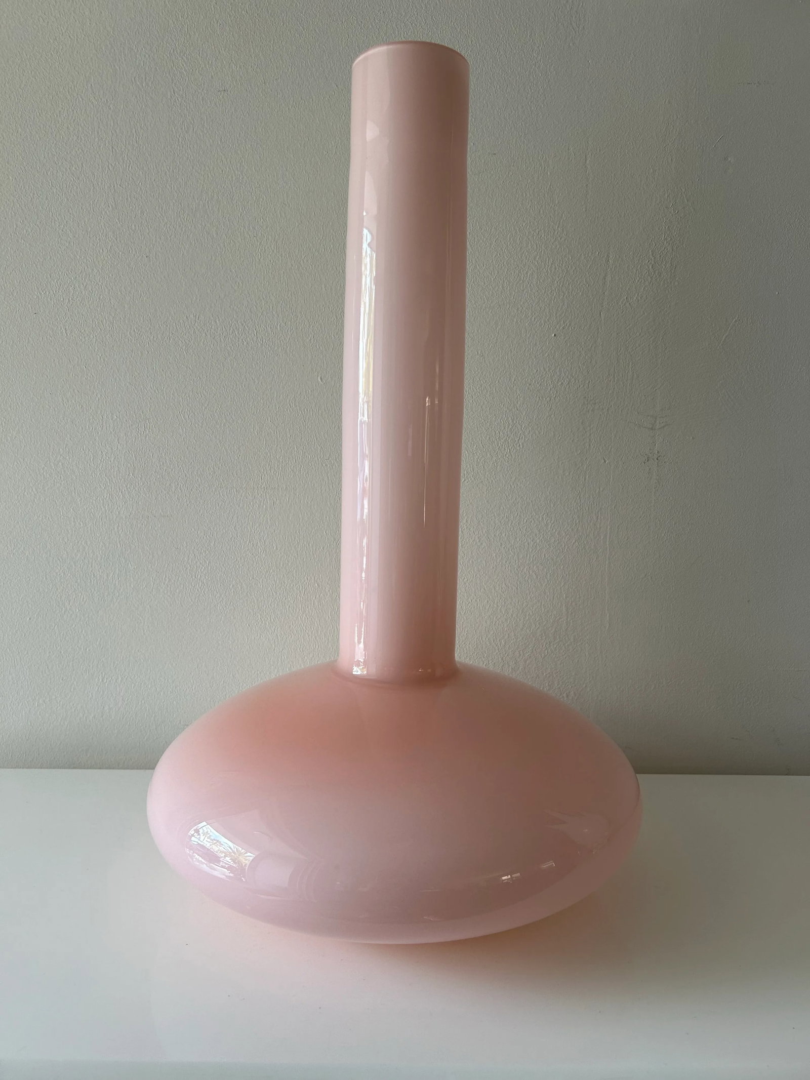 1980s Postmodern Pink Glass Bottle Vase-Laslo for Mikasa - 6