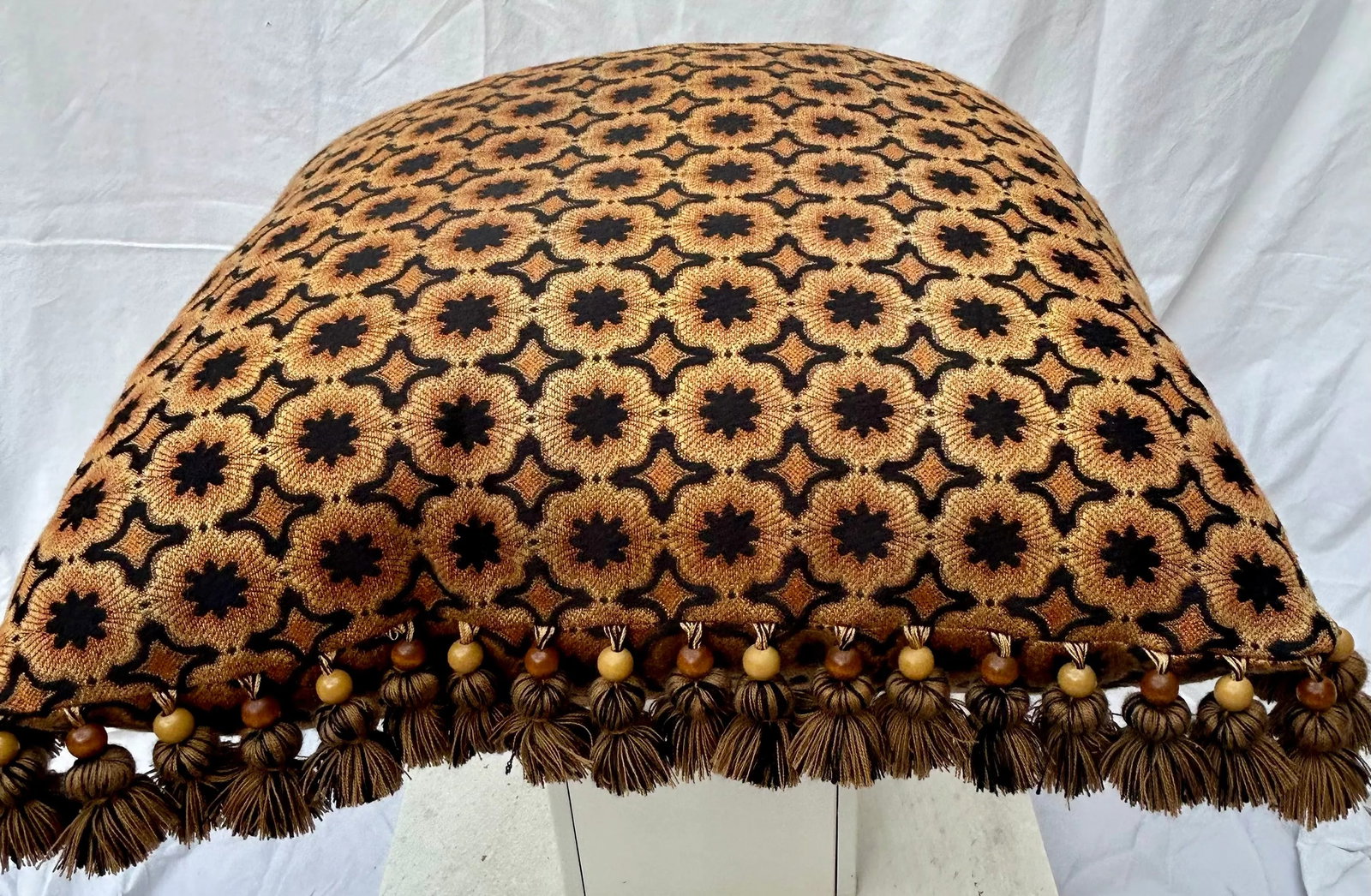 Vintage Boho Chic Macrame Fringed Decorative Pillow - 9