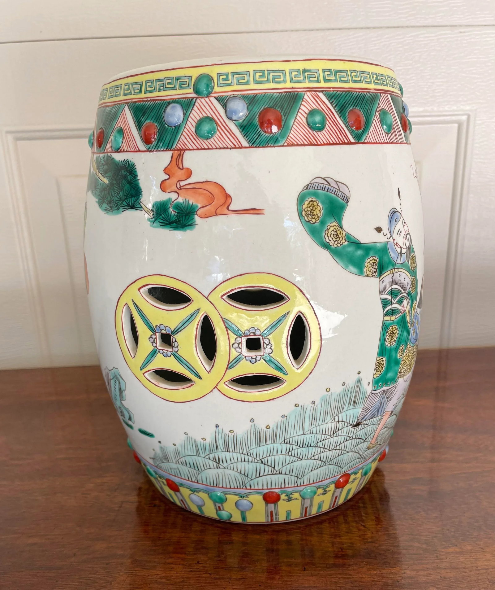 Vintage Chinese "Eight Immortals" Small Garden Stool - 3