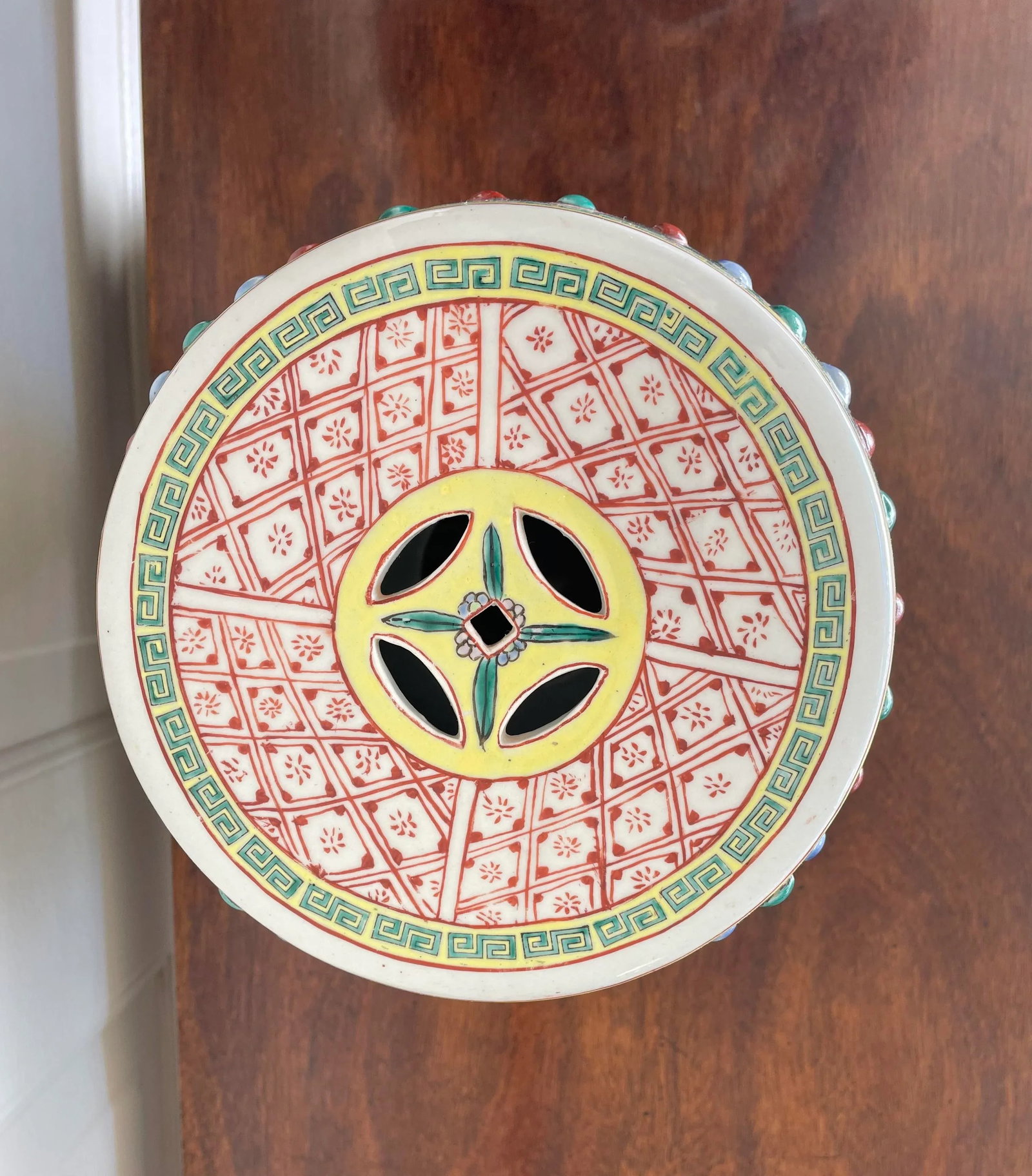 Vintage Chinese "Eight Immortals" Small Garden Stool - 9