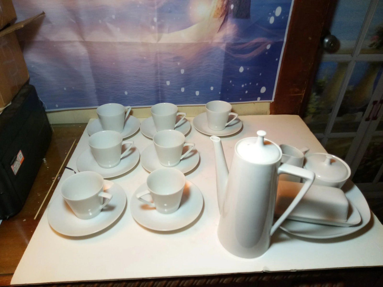 1960s White Porcelain Coffee/Tea Set- 22 Pieces - 2