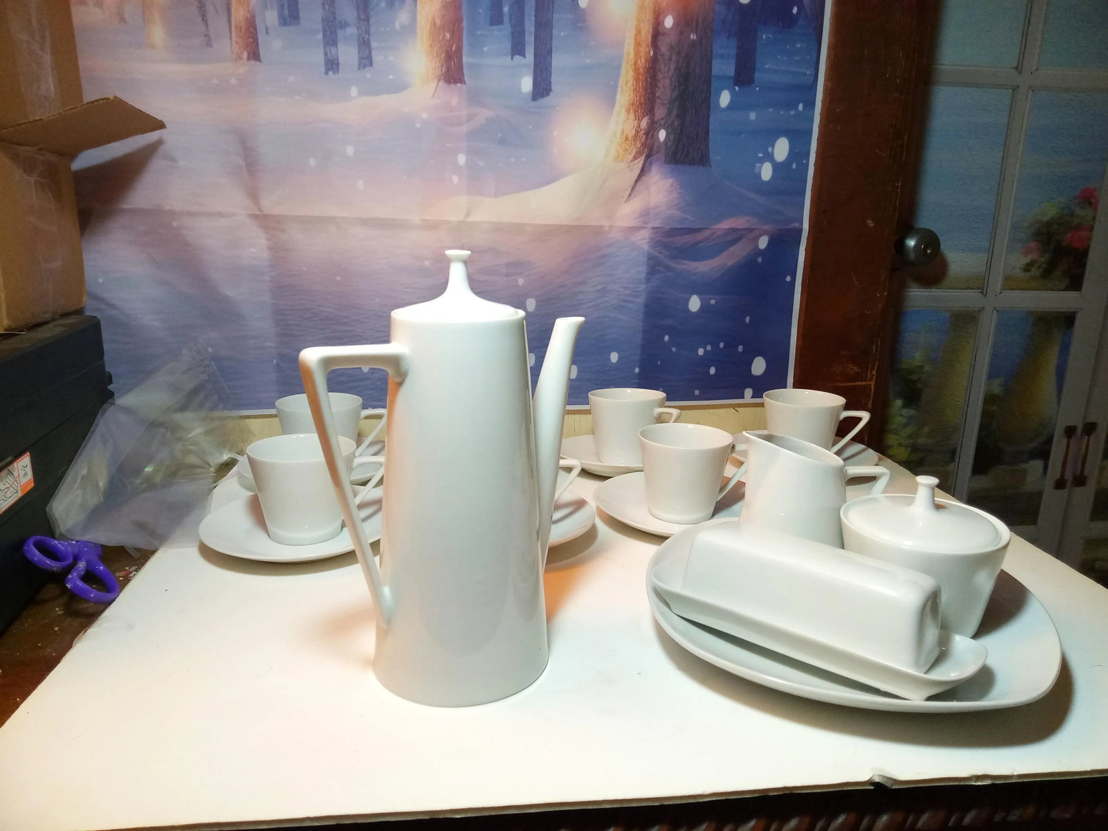 1960s White Porcelain Coffee/Tea Set- 22 Pieces - 3