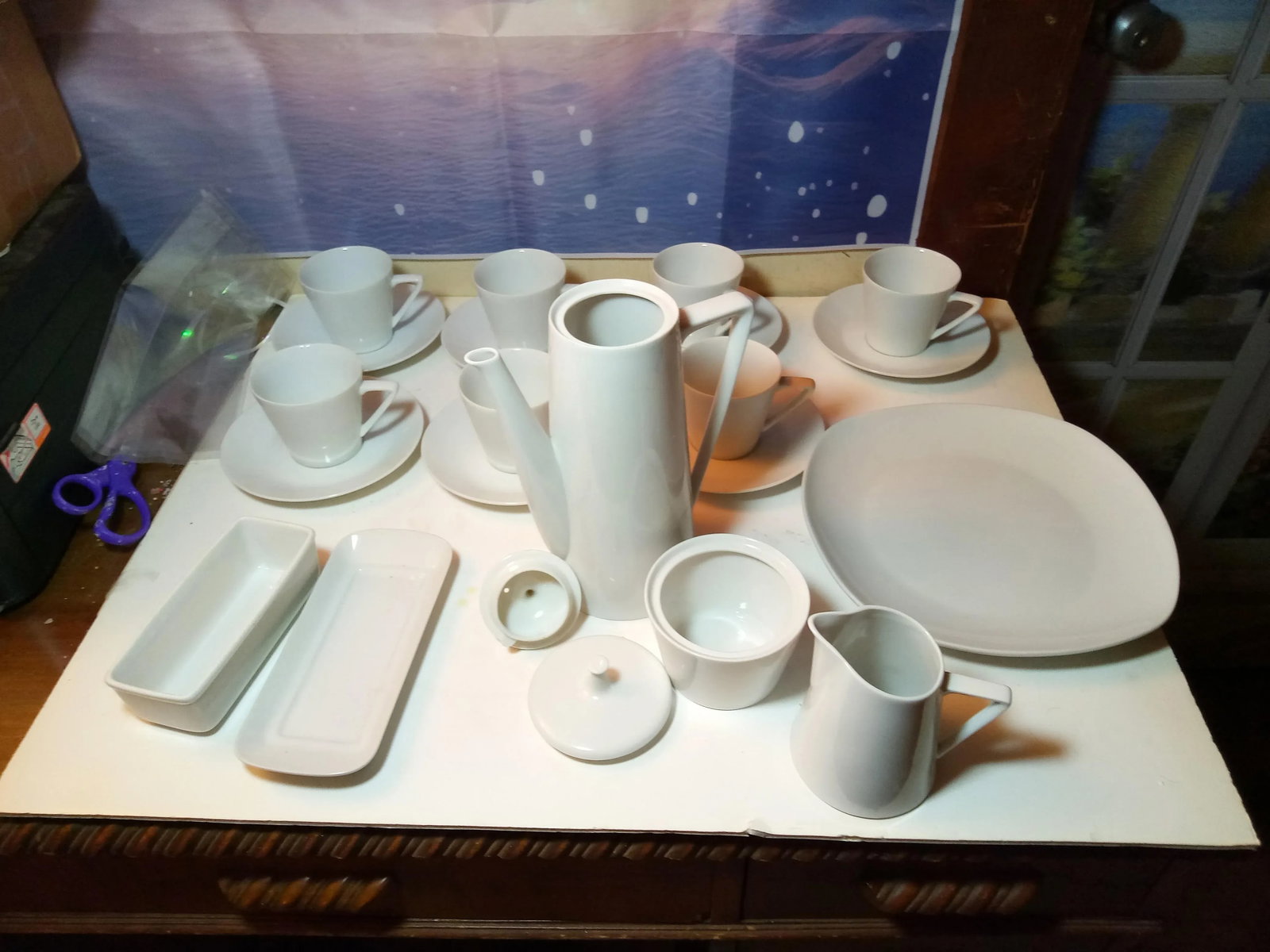1960s White Porcelain Coffee/Tea Set- 22 Pieces - 4