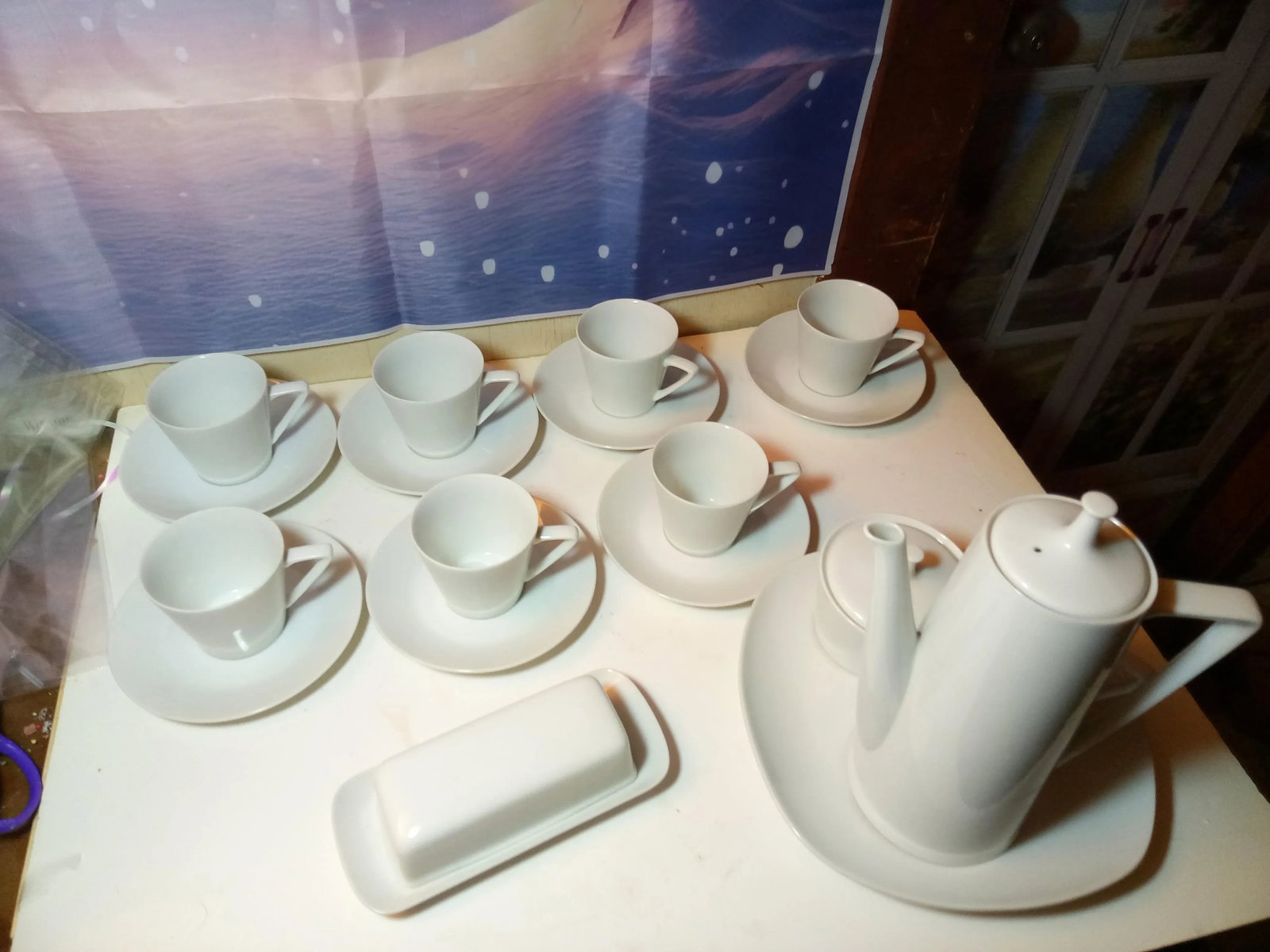 1960s White Porcelain Coffee/Tea Set- 22 Pieces - 5