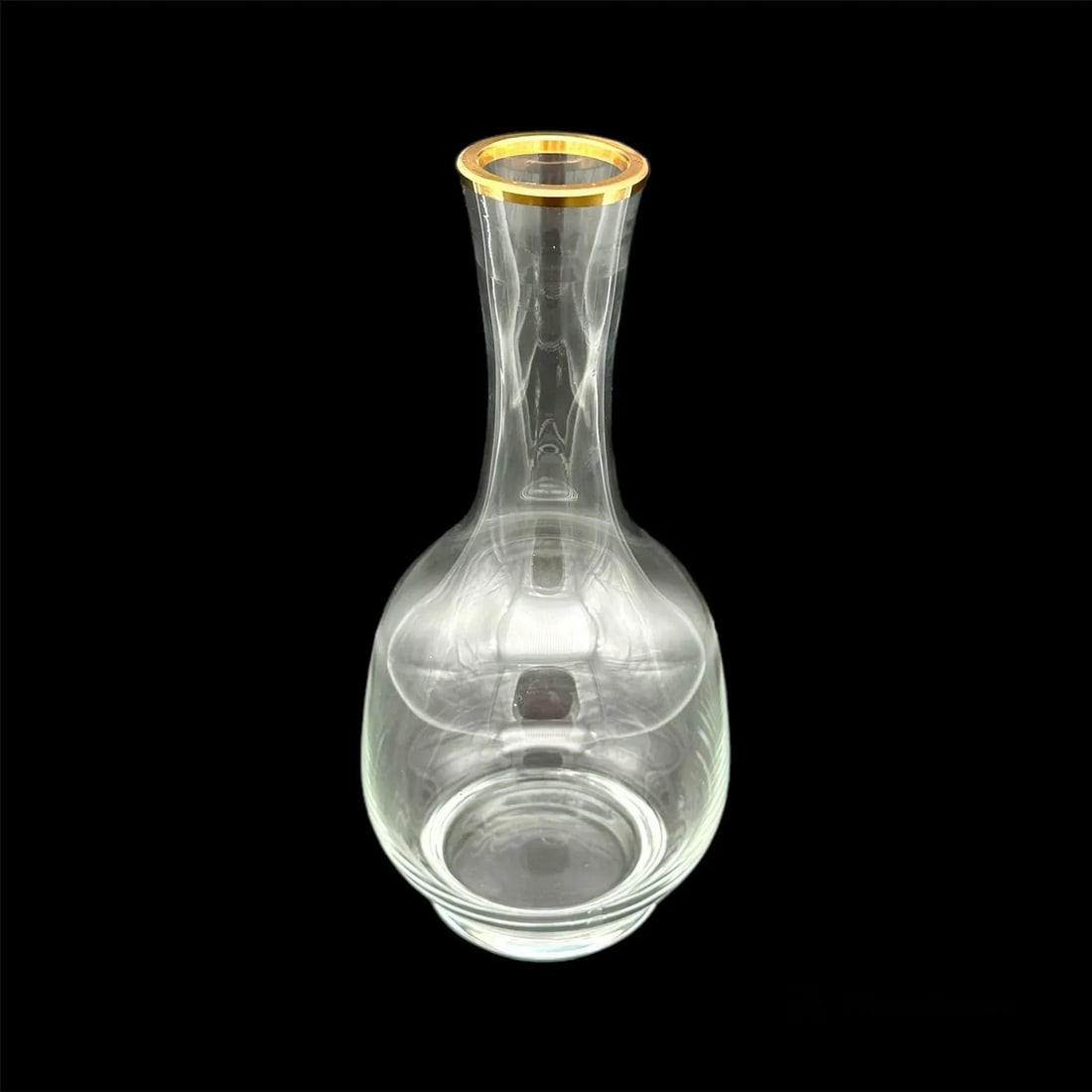 Vintage 24k Gold Rim Crystal Decanter With Goblets Set- 5 Pieces - 7
