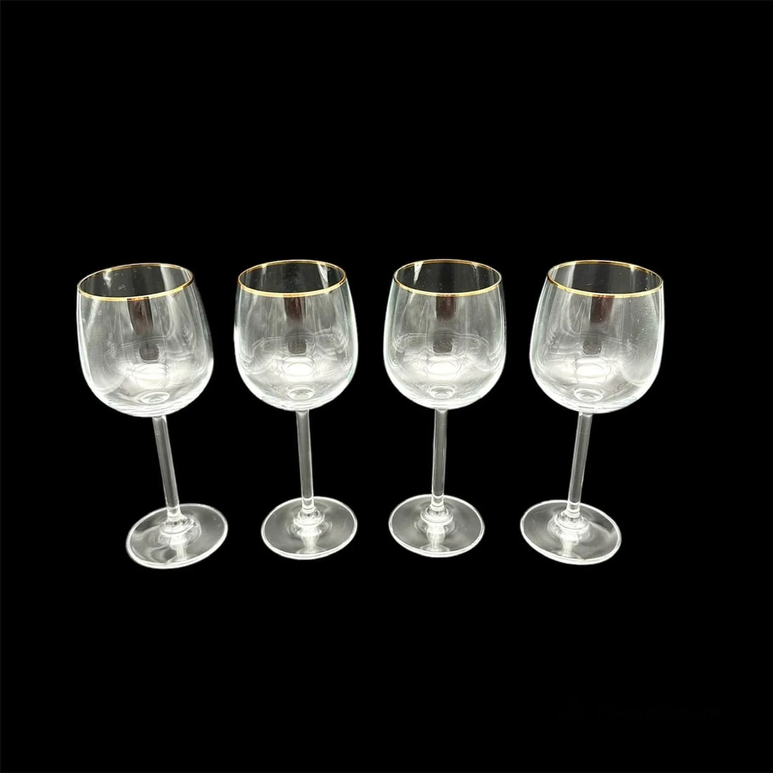 Vintage 24k Gold Rim Crystal Decanter With Goblets Set- 5 Pieces - 8