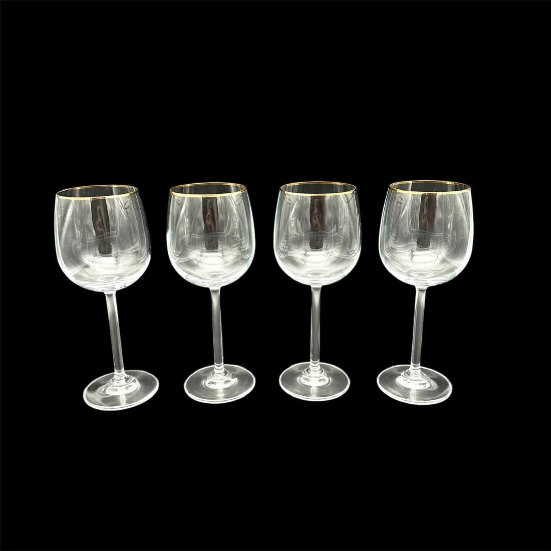 Vintage 24k Gold Rim Crystal Decanter With Goblets Set- 5 Pieces - 9