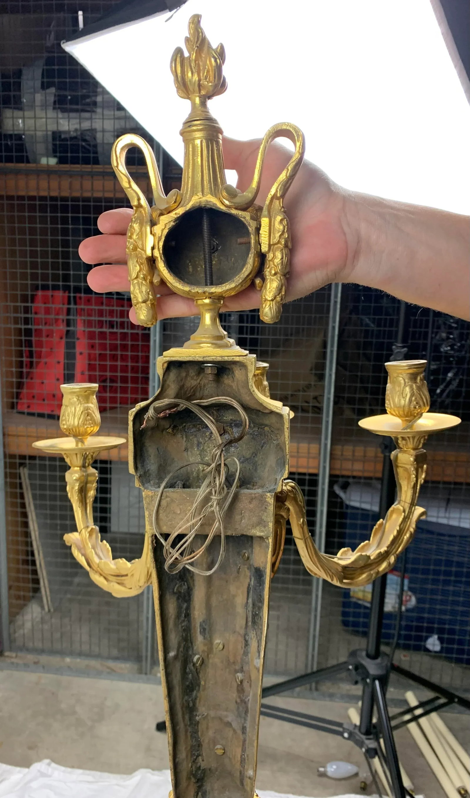 19th Century Neoclassical Style Gilt Bronze Sconces - a Pair - 6