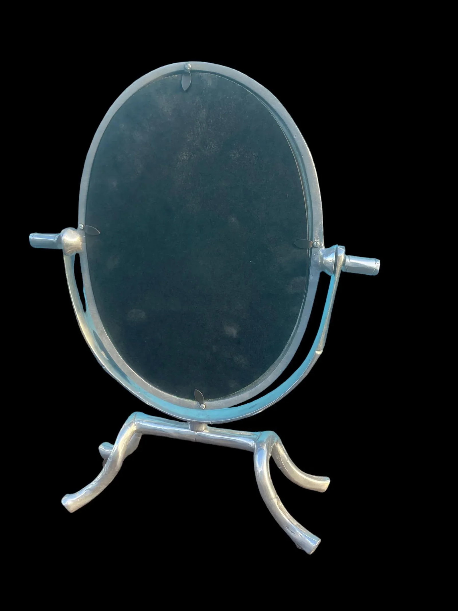 Early 20th Century Art Nouveau Pewter Bamboo Desk or Tabletop Mirror - 4