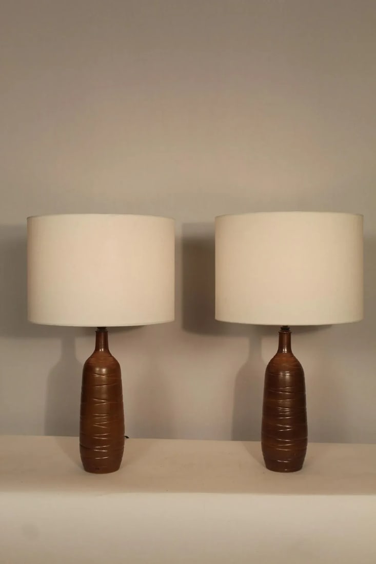 Mid 20th Century Pair of Antonio Zen Influence Lamps - 2