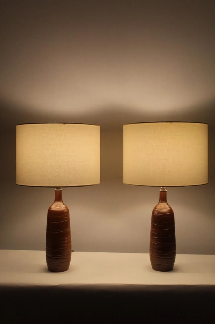 Mid 20th Century Pair of Antonio Zen Influence Lamps - 3