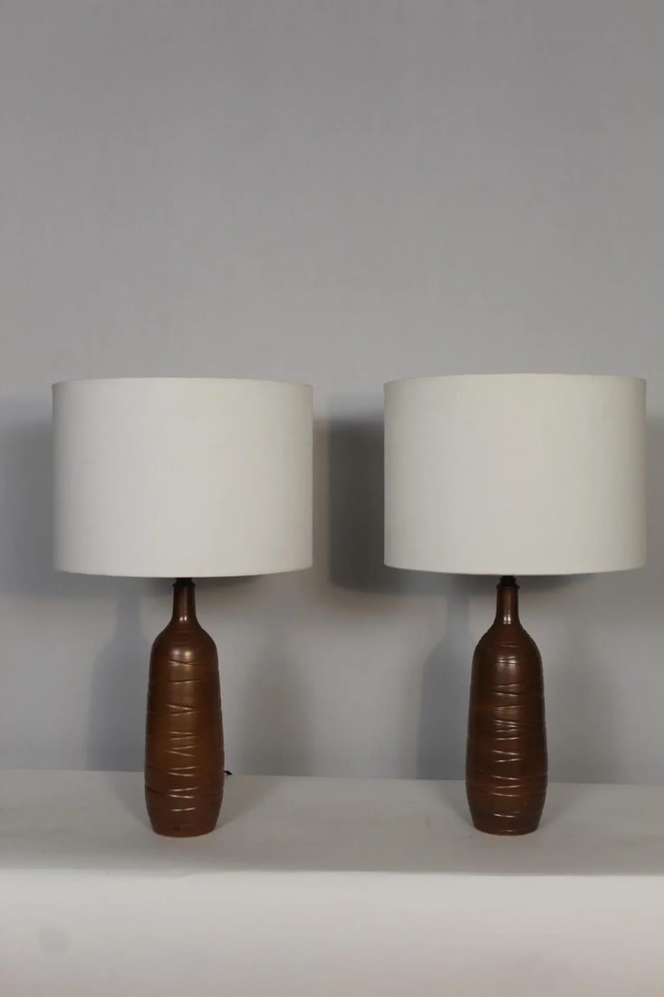 Mid 20th Century Pair of Antonio Zen Influence Lamps - 4