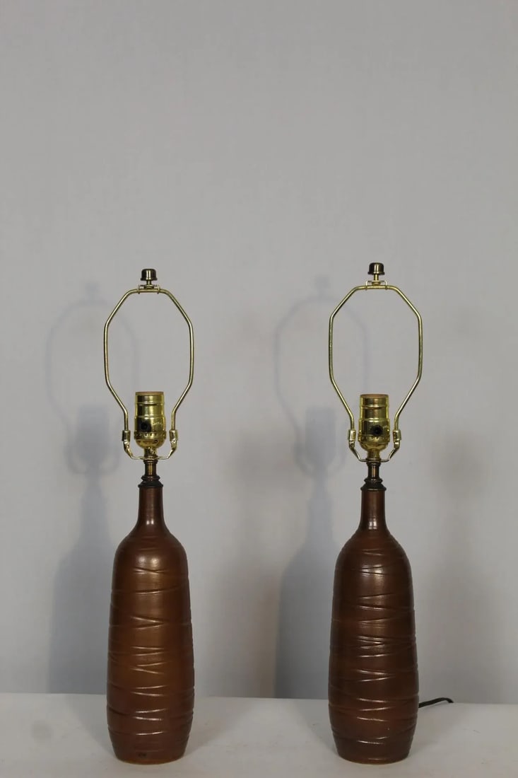 Mid 20th Century Pair of Antonio Zen Influence Lamps - 5
