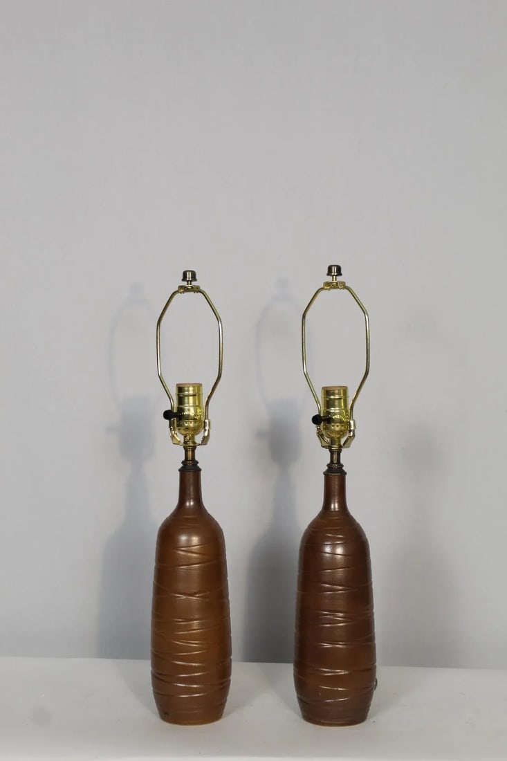 Mid 20th Century Pair of Antonio Zen Influence Lamps - 6