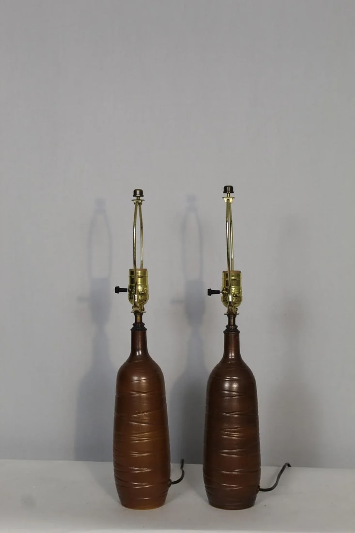 Mid 20th Century Pair of Antonio Zen Influence Lamps - 7