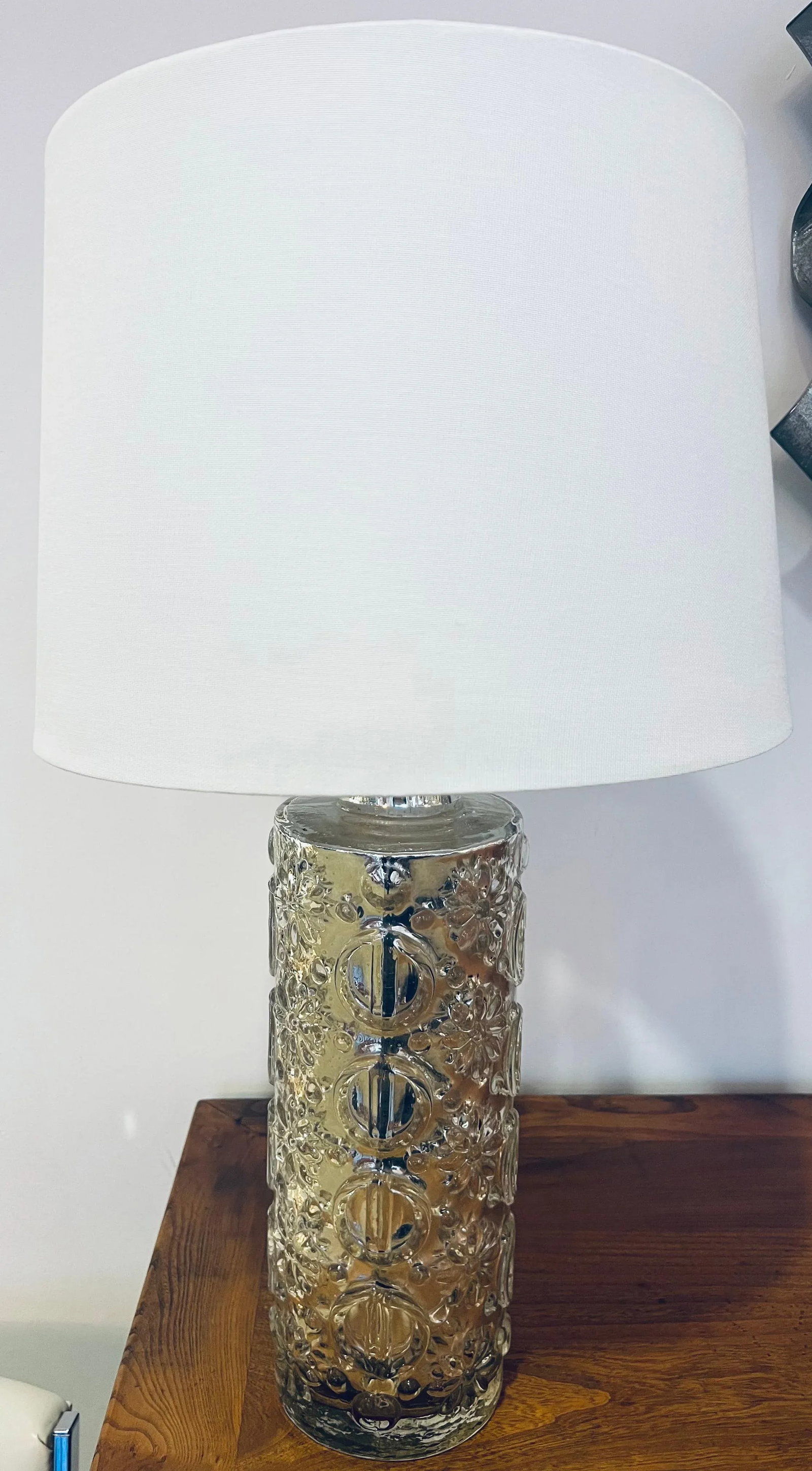A Guatav Leeks Orrefors Silver Mercury Swedish 1950s Table Lamp - 10