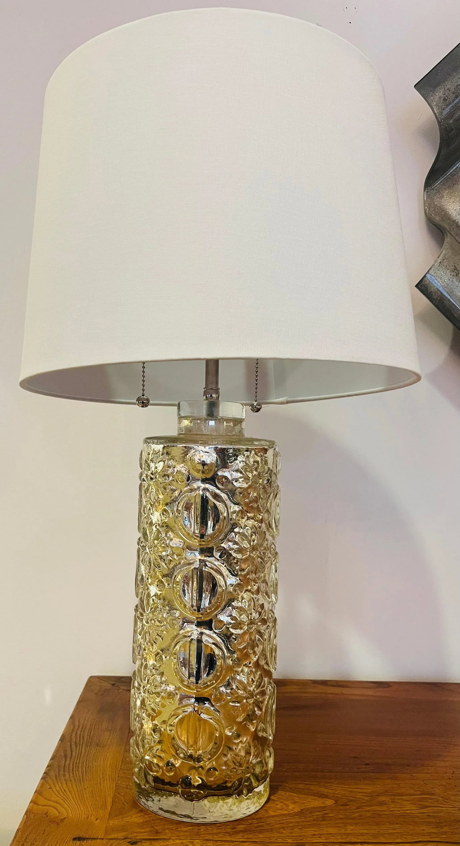 A Guatav Leeks Orrefors Silver Mercury Swedish 1950s Table Lamp - 11