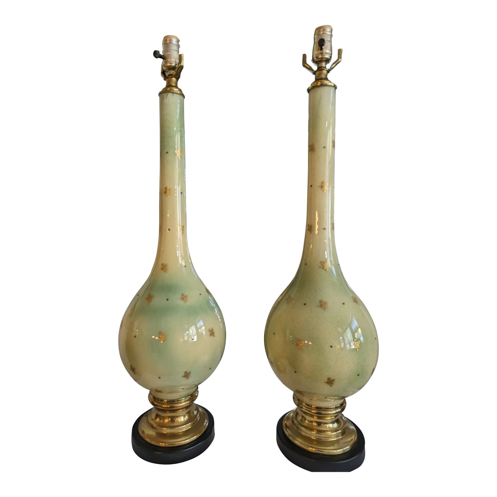 Vintage Pair Murano Long Neck Lamps in the Manner of Archimede Leguso C.1960s - 2