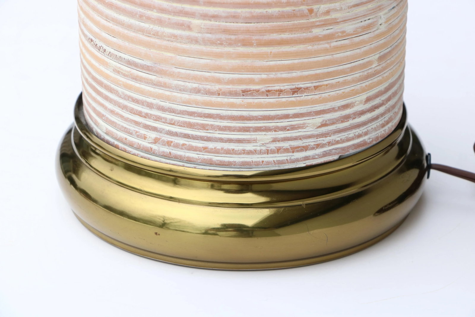 Cerused Reed & Brass Table Lamp - 4