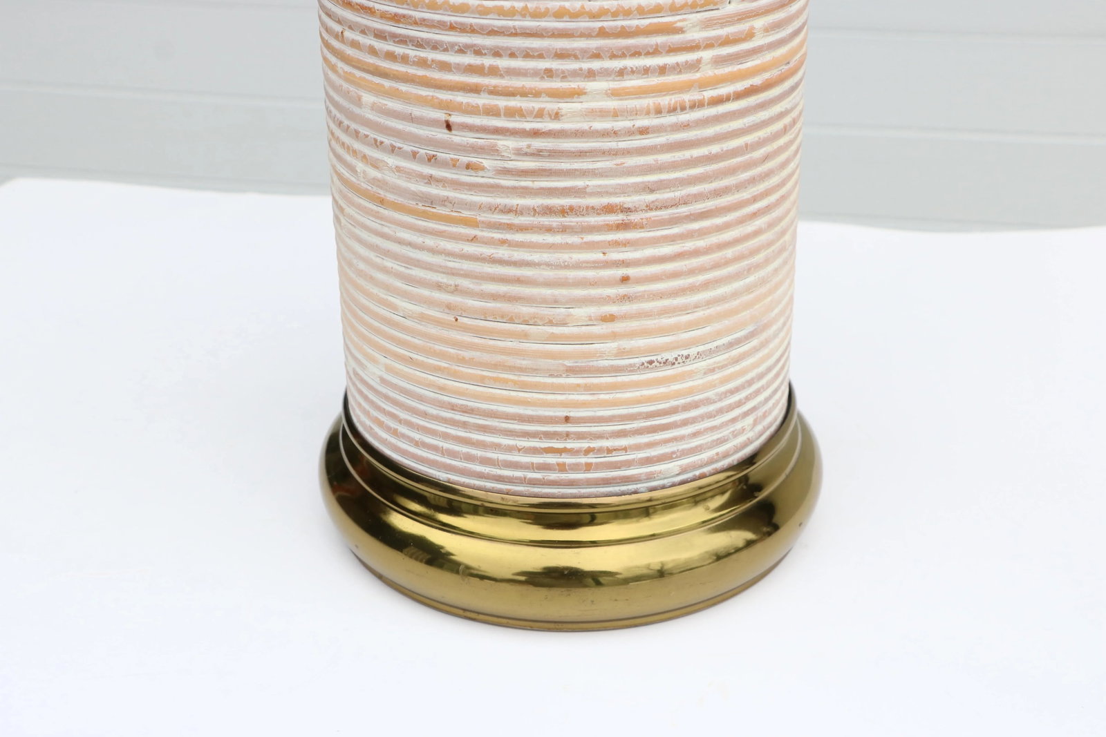 Cerused Reed & Brass Table Lamp - 6