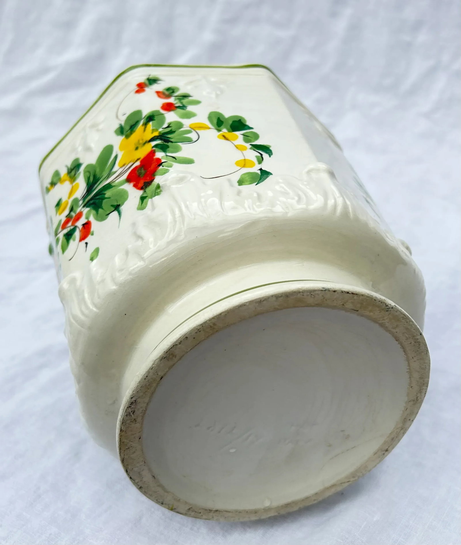 1960's Chinoiserie Hand Painted Floral Planter - 6