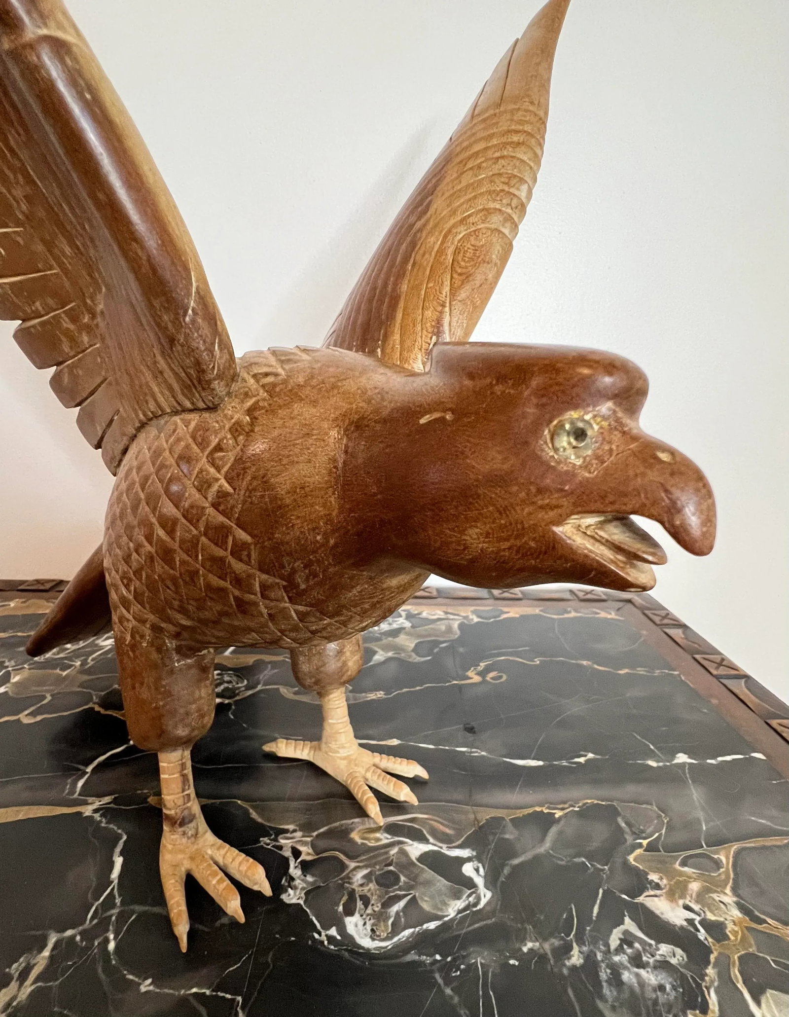 Vintage Wood Falcon Carving - 3