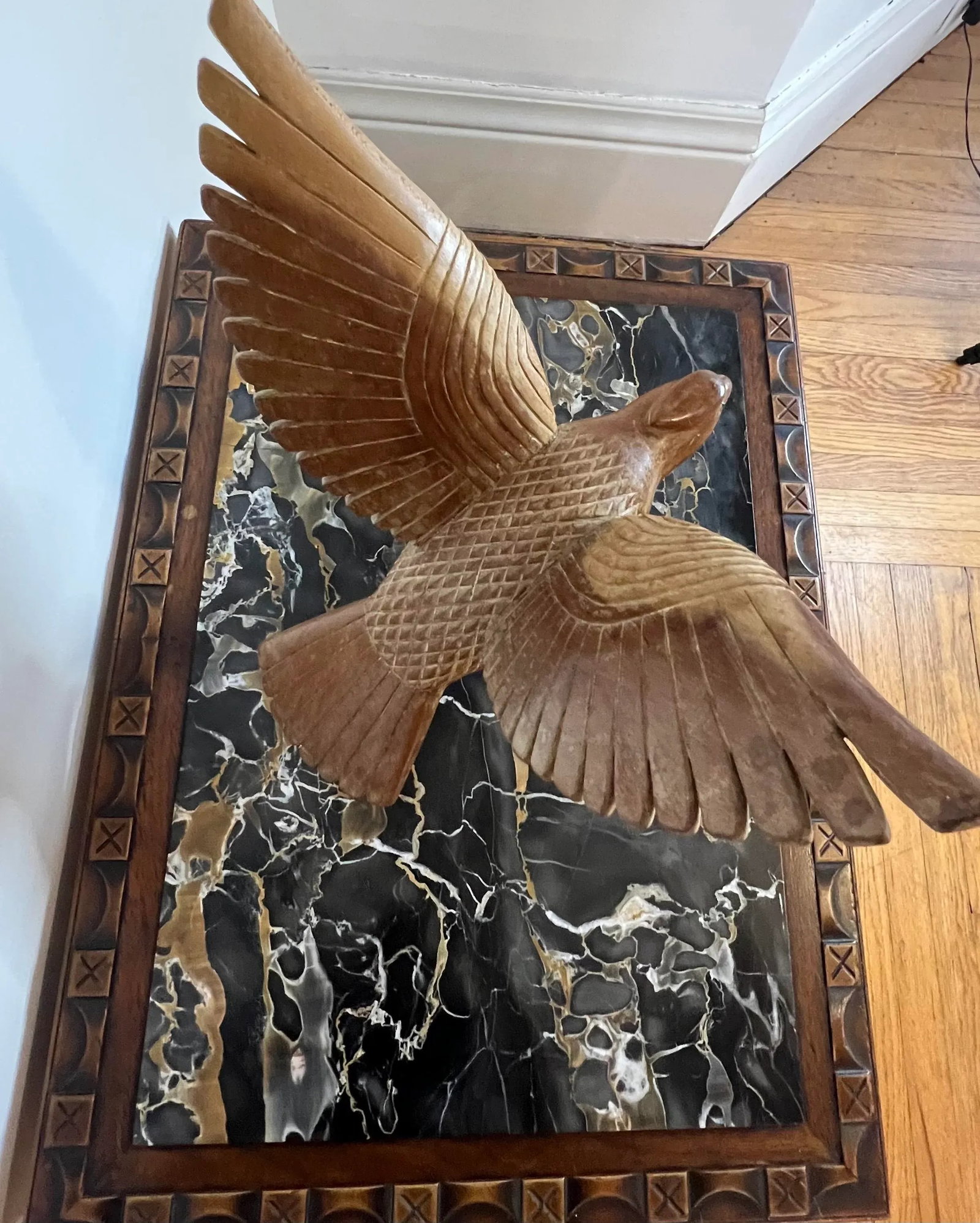 Vintage Wood Falcon Carving - 4