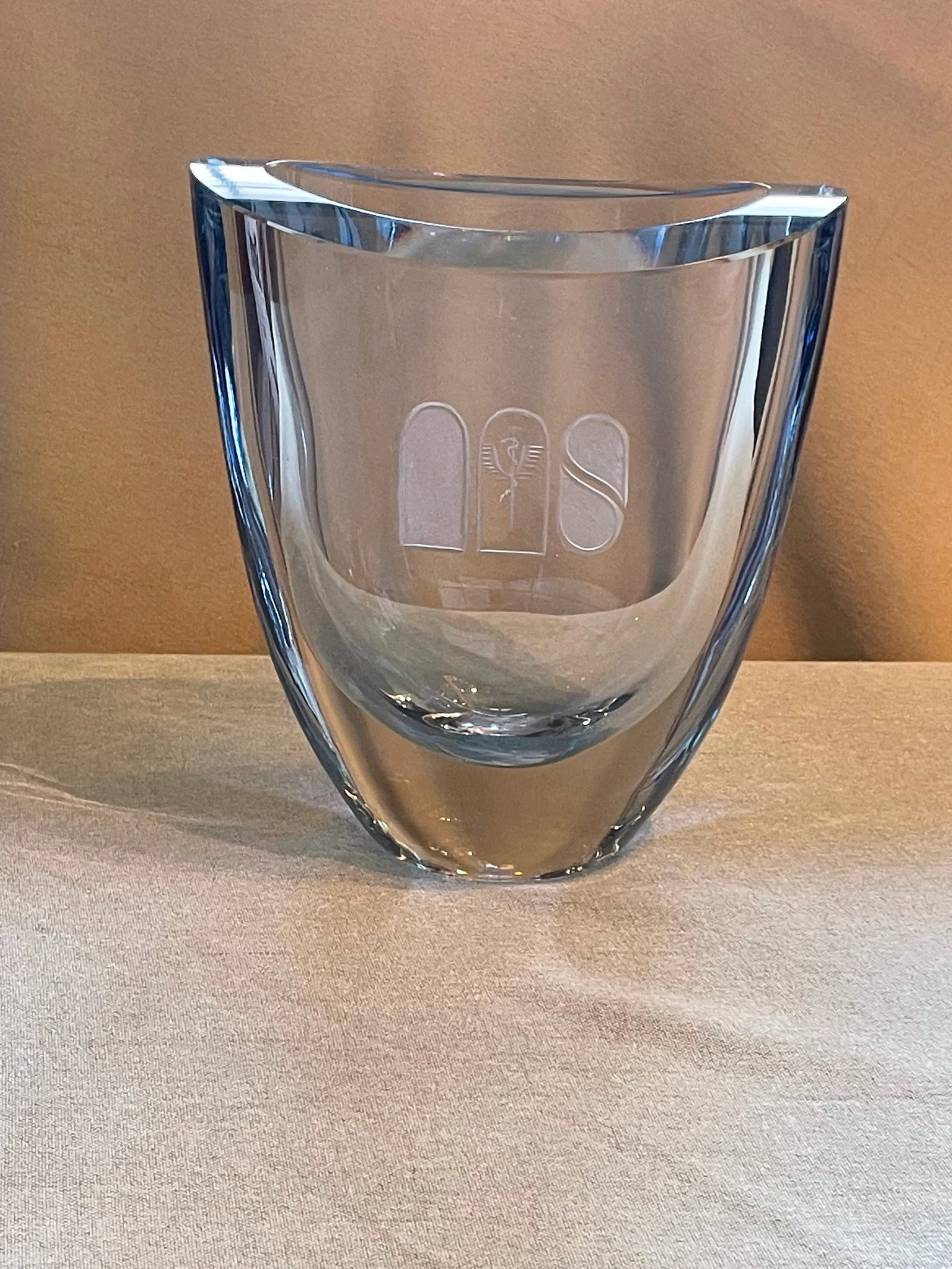 Mid-Century Strombergshyttan Swedish Ice-Blue Art Glass Vase - 3