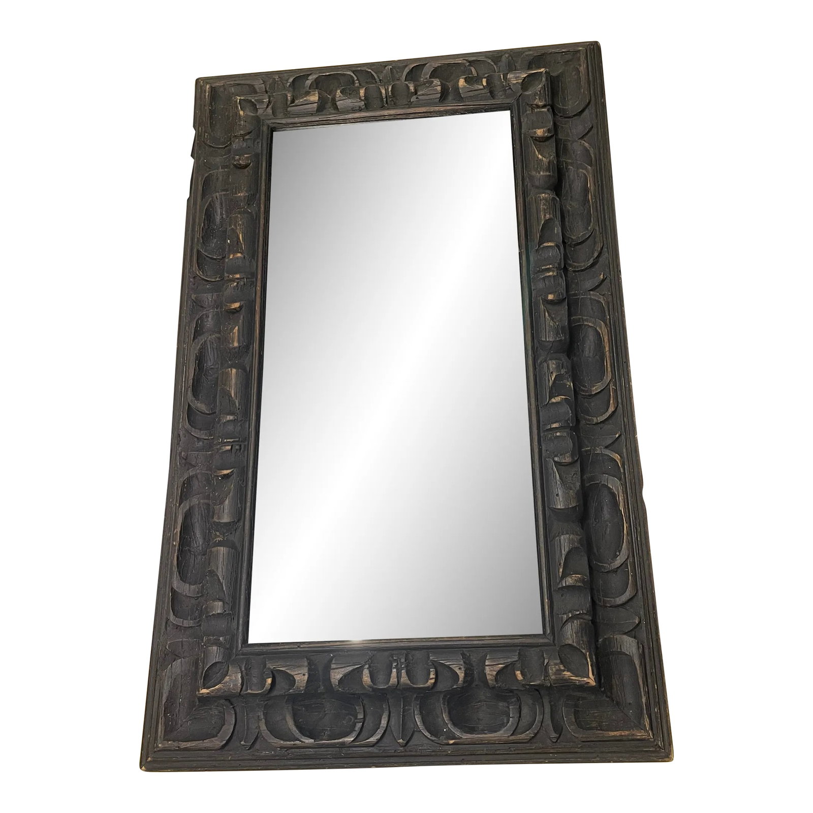 1940s Baroque Wood Shaving Mirror: Small entry or shaving mirror with carved wood baroque details.. needs some tlc- refer to pics. Condition: Alterations: Original Condition Unaltered Imperfections: Some Imperfections Condition Notes:
