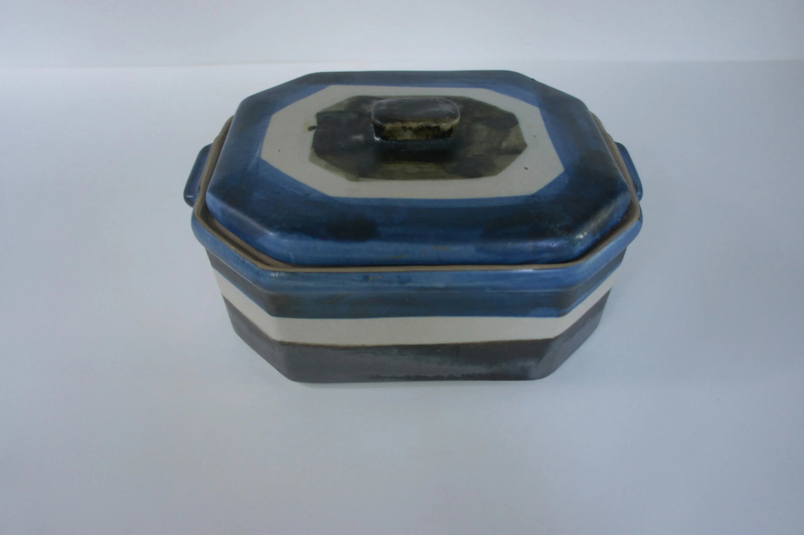Mid-Century Modern Signed Art Pottery Casserole Box - 13