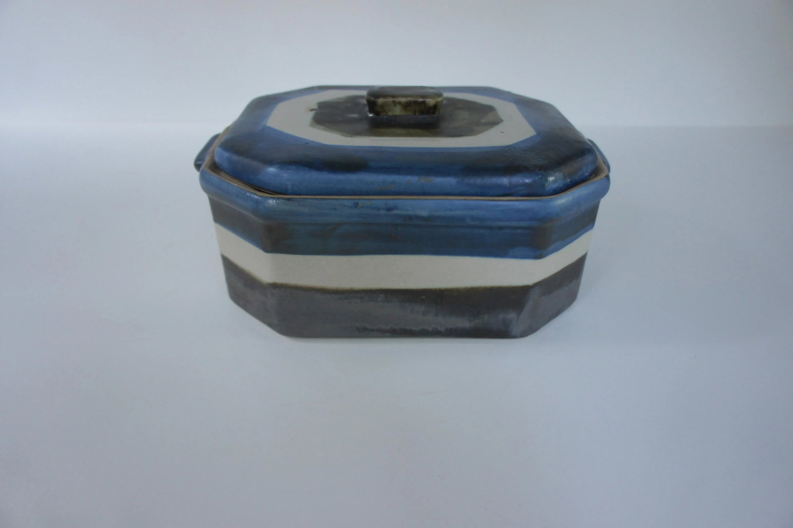 Mid-Century Modern Signed Art Pottery Casserole Box - 2