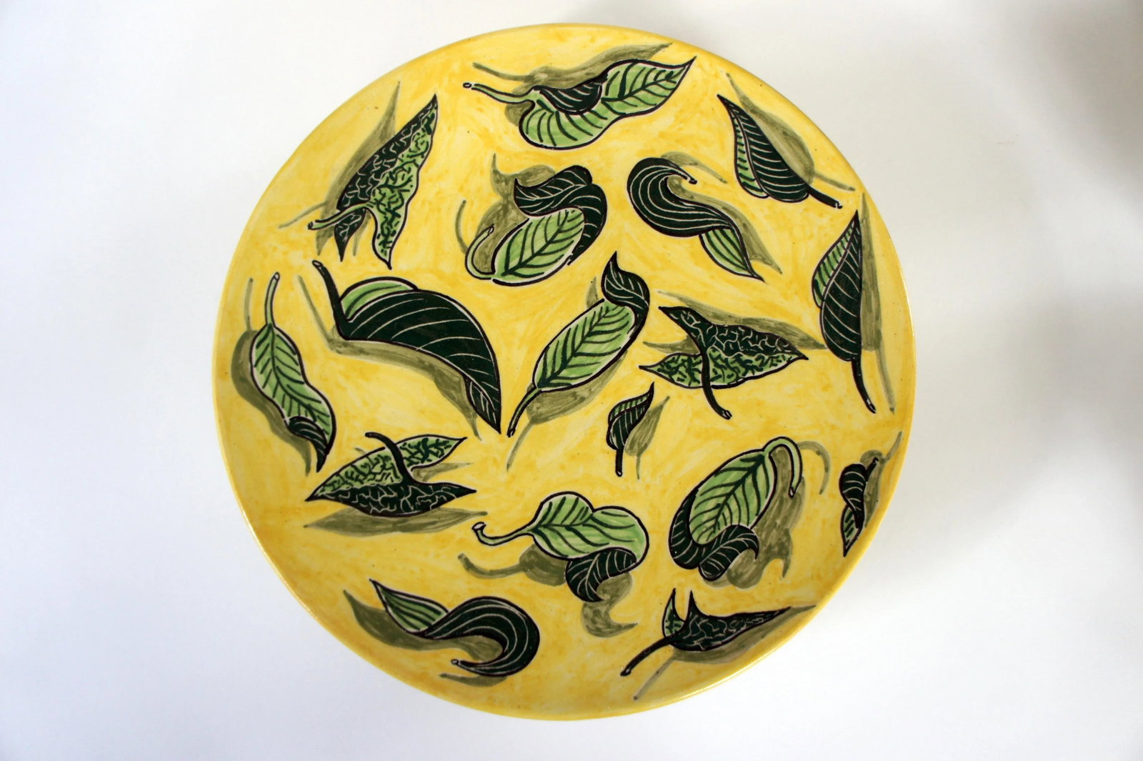 1990s Vintage Handthrown Ceramic Leaf Motif Tea Set - 9 Pieces - 10