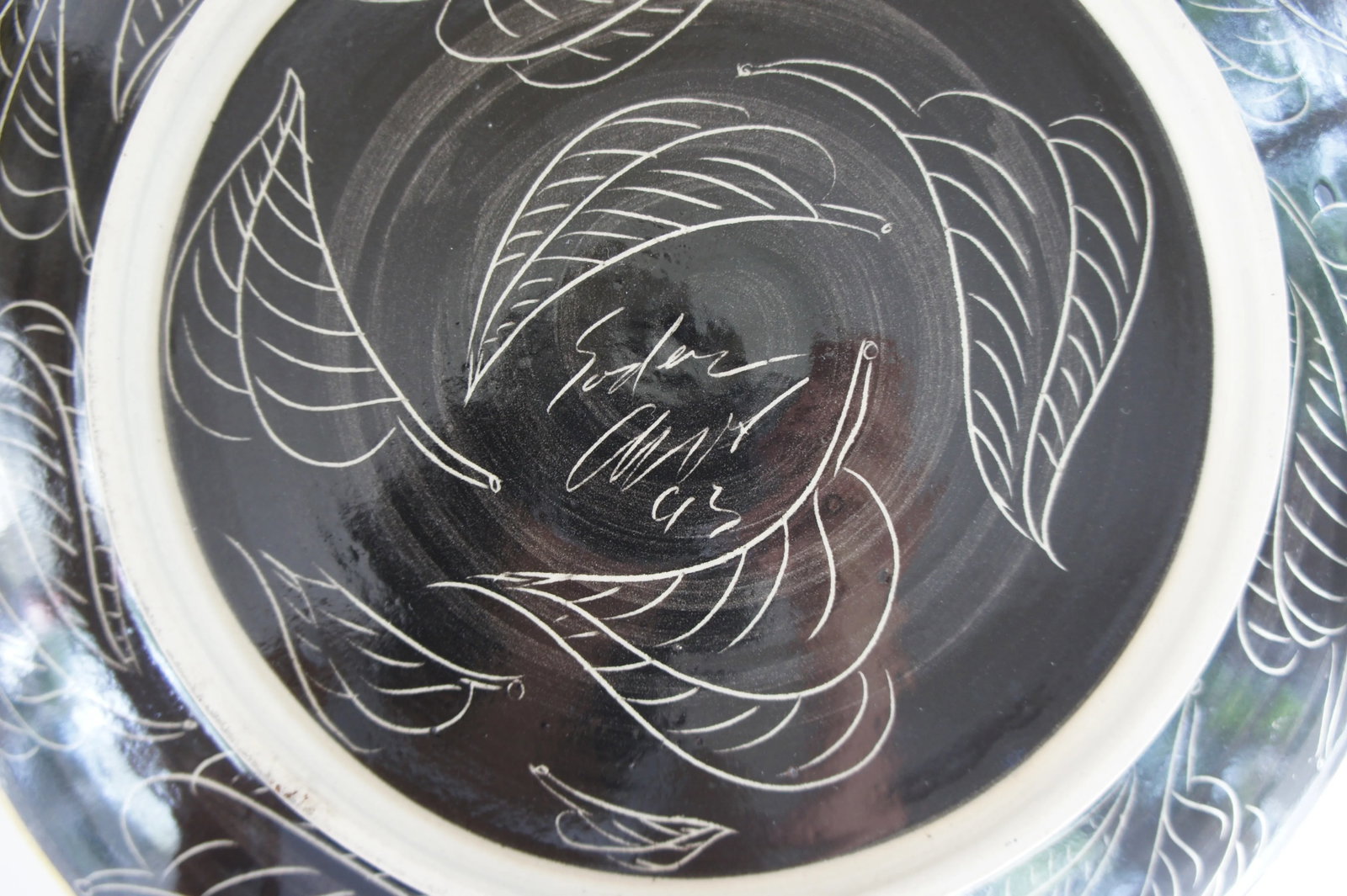 1990s Vintage Handthrown Ceramic Leaf Motif Tea Set - 9 Pieces - 11