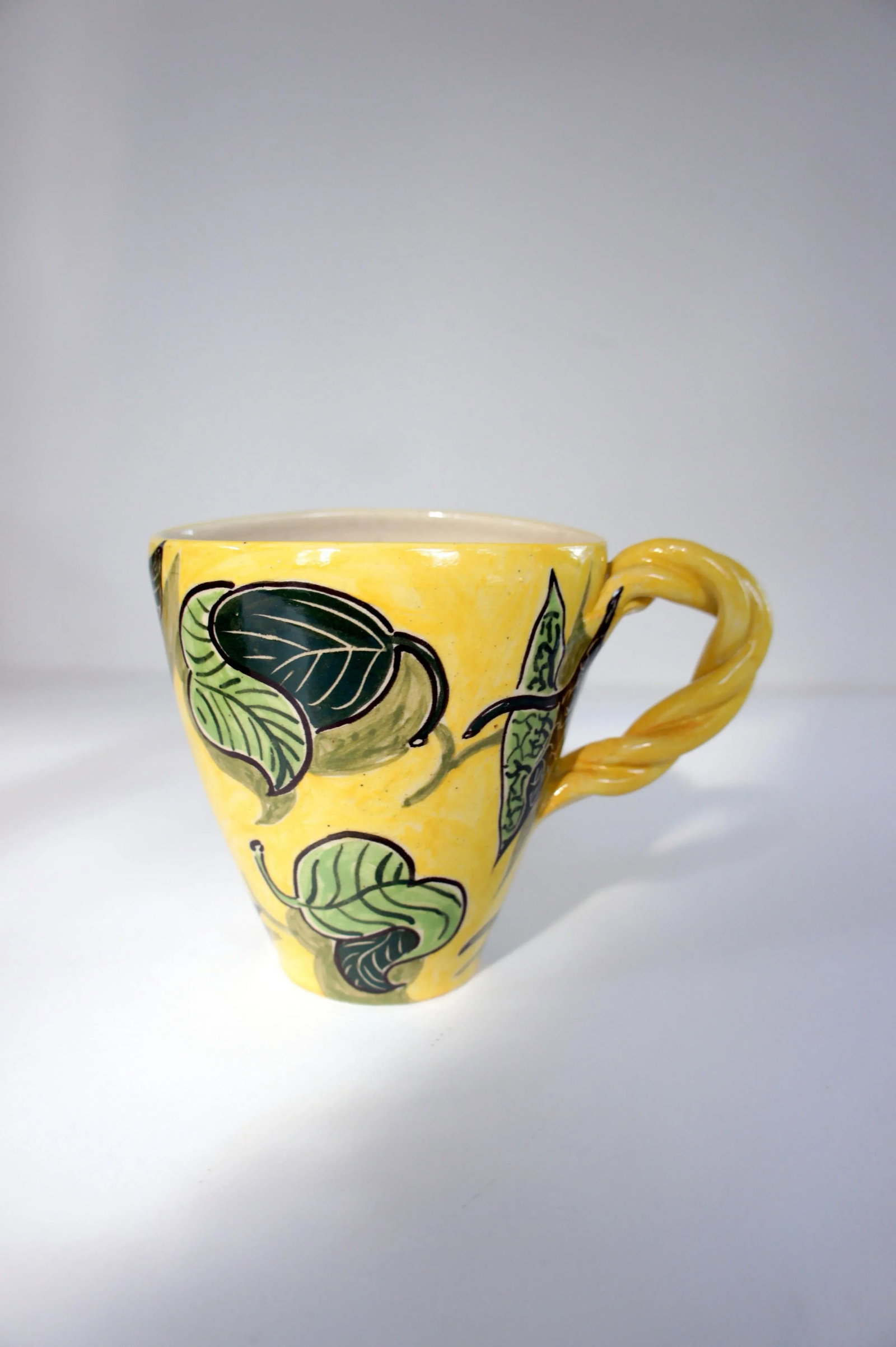 1990s Vintage Handthrown Ceramic Leaf Motif Tea Set - 9 Pieces - 4