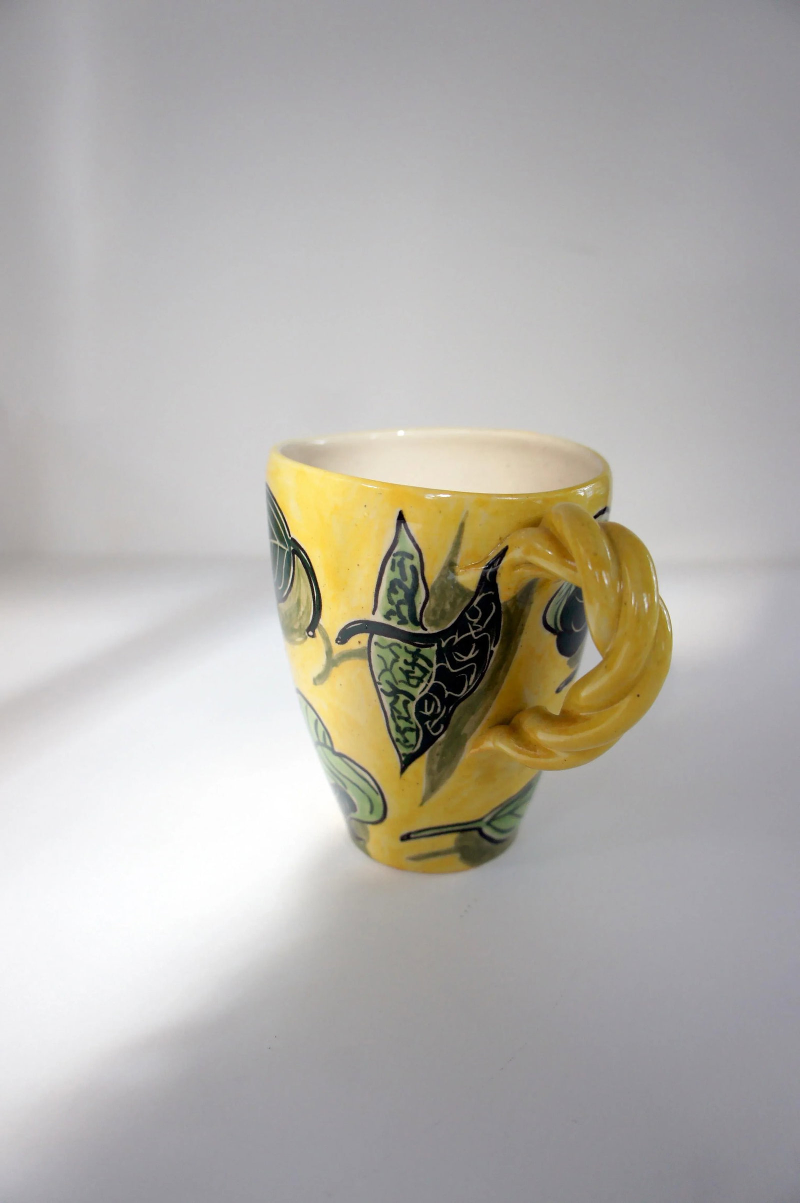 1990s Vintage Handthrown Ceramic Leaf Motif Tea Set - 9 Pieces - 5