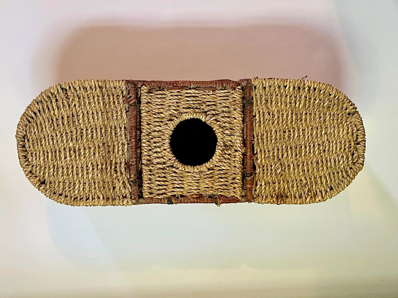 Late 20th Century Vintage Wicker 3 Compartment Basket - 6