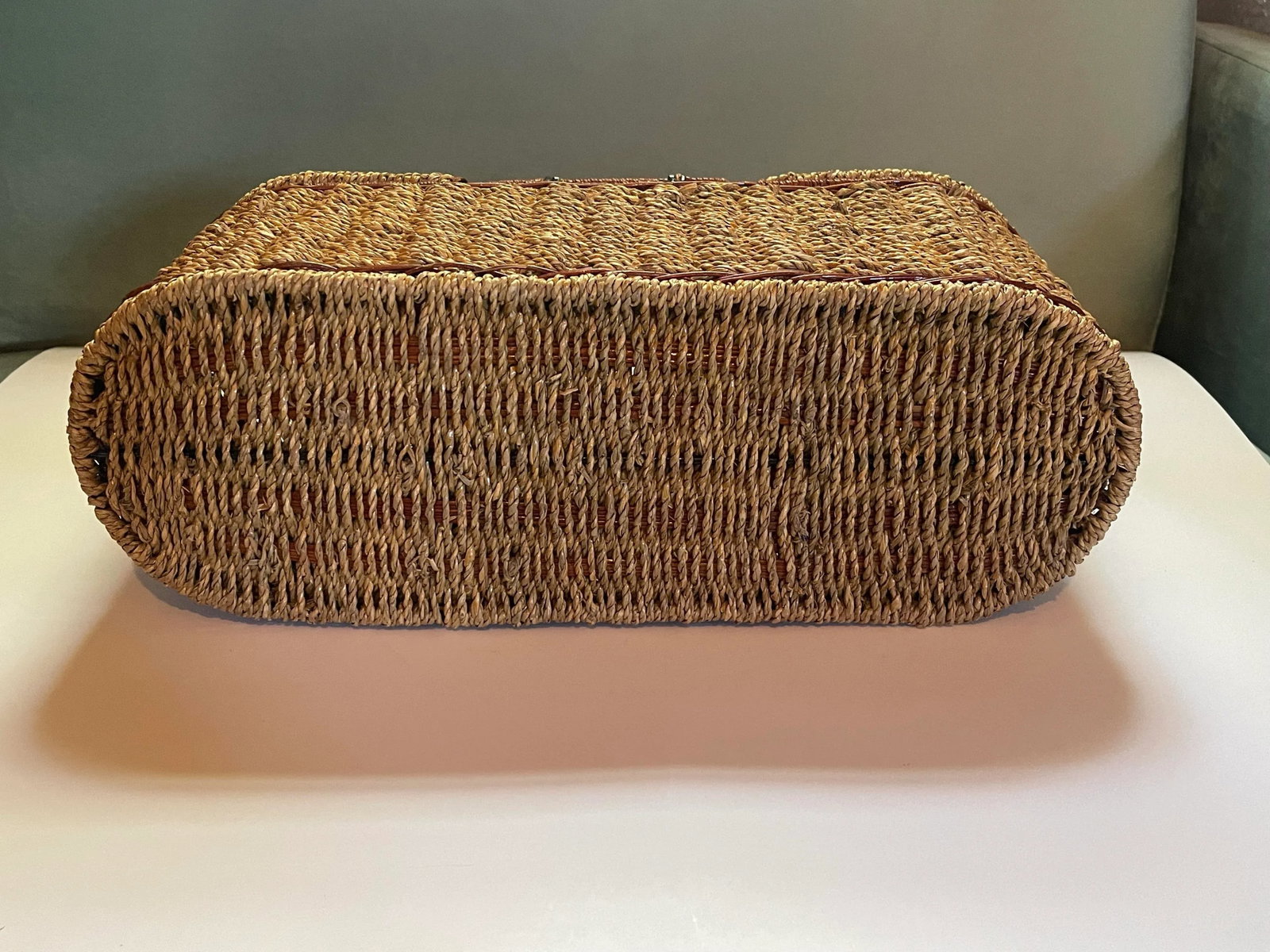 Late 20th Century Vintage Wicker 3 Compartment Basket - 8